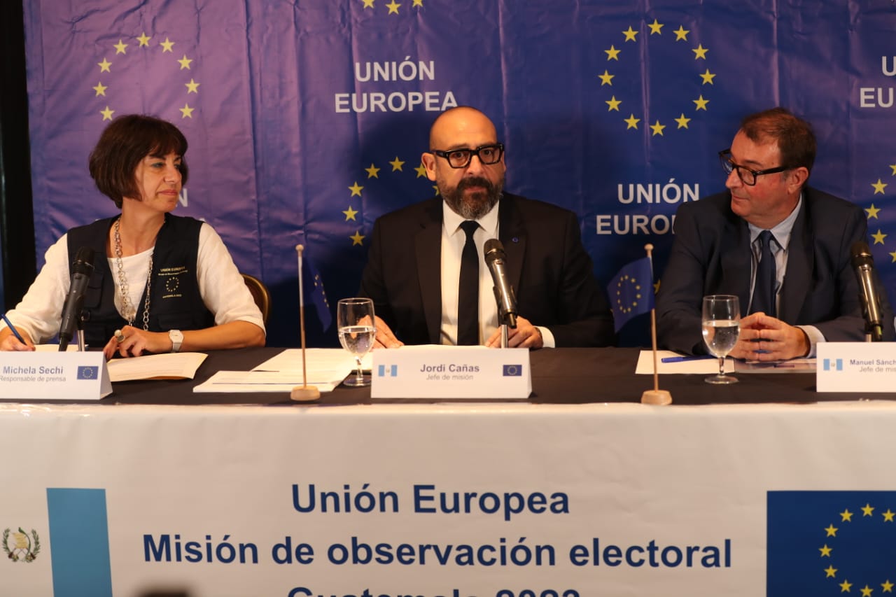 La MOE-UE presentó su informe final del proceso electoral que comprende desde el 11 de mayo hasta el 6 de septiembre. (Foto Prensa Libre: Erick Ávila)