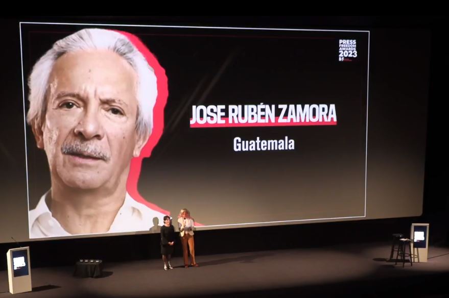 El periodista Jose Rubén Zamora Marroquín fue galardonado con el Premio a la Independencia que otorga la organización Reporteros Sin fronteras. (Foto Prensa Libre: Captura de pantalla)