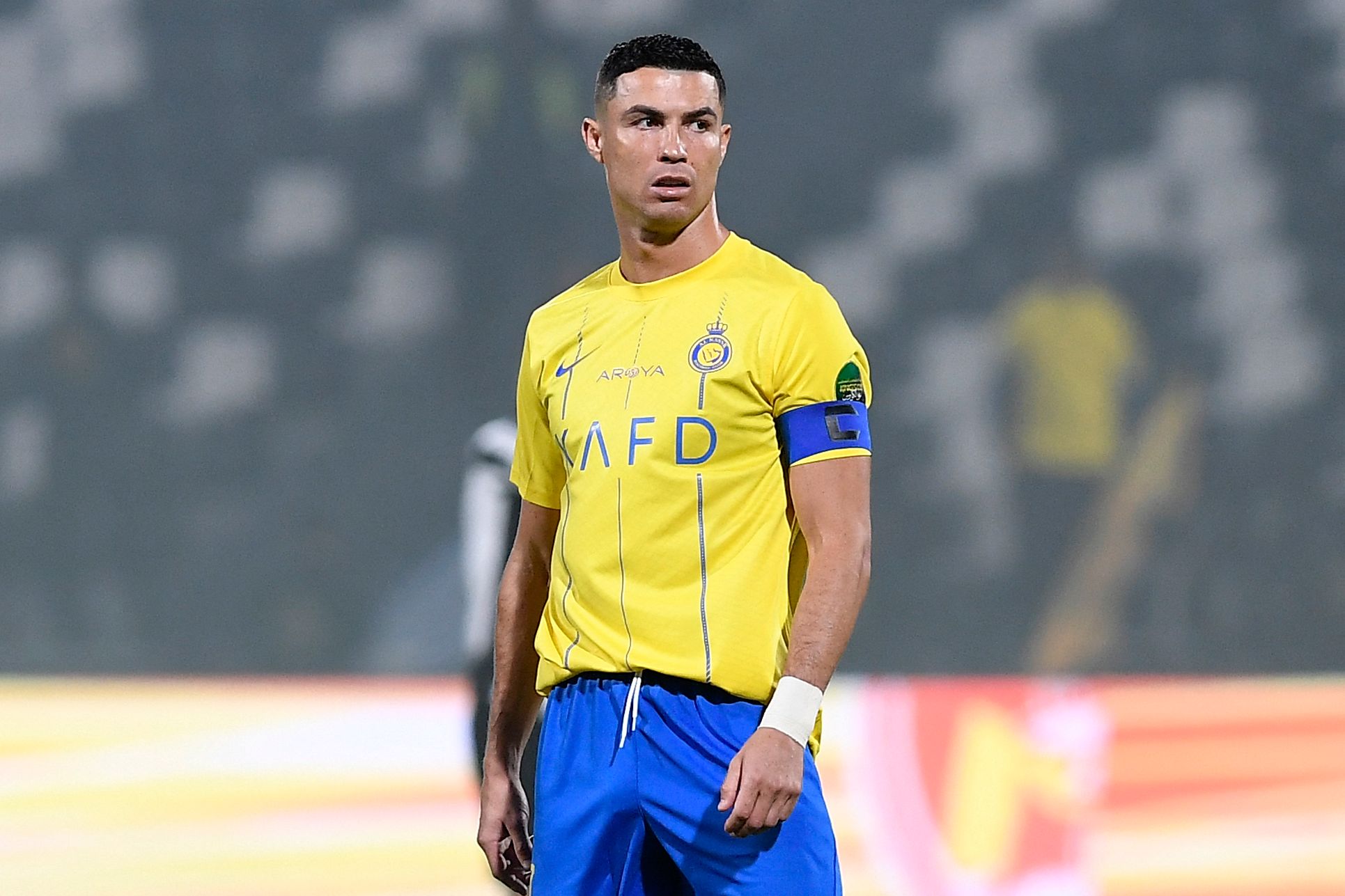 Cristiano Ronaldo durante un partido de los cuartos de final de la Champions League Asiática.