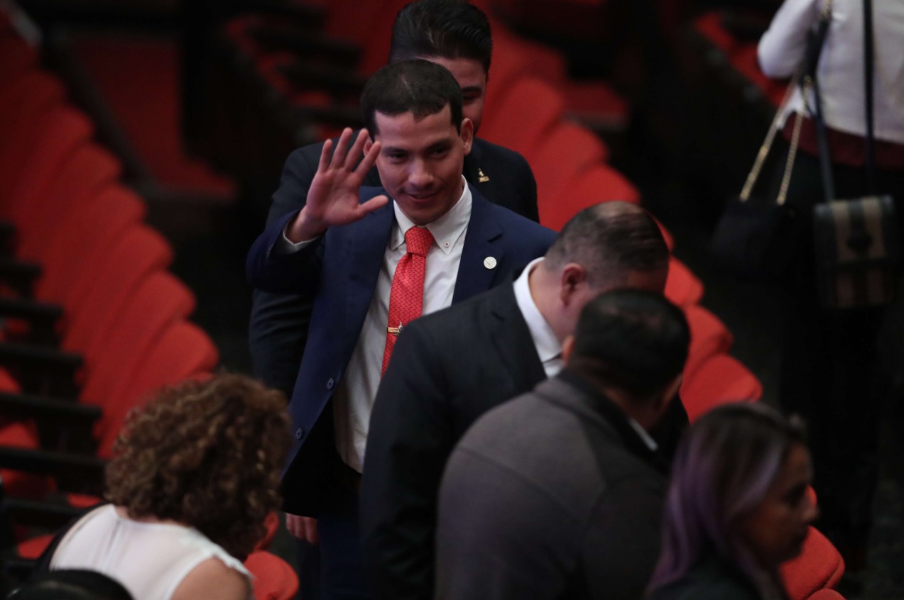 Miguel Martínez, ex director del Centro de Gobierno fue sancionado por Estados Unidos. Acá durante el acto de convocatoria de Elecciones en enero de 2023. (Foto Prensa Libre: Esbin García) 