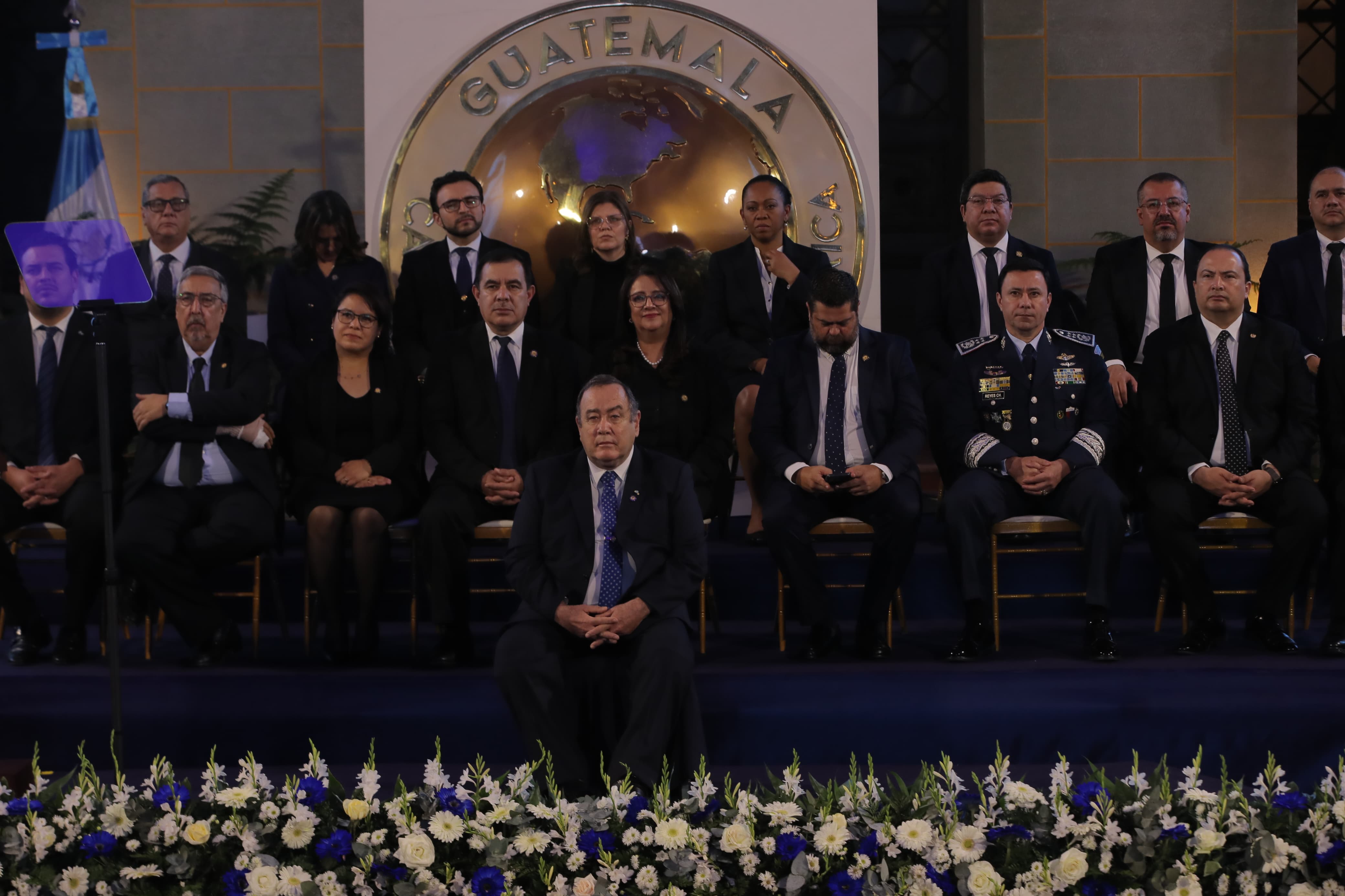 El presidente Alejandro Giammattei presentó su último informe de gobierno este viernes 12 de enero. (Foto Prensa Libre: Byron Baiza)