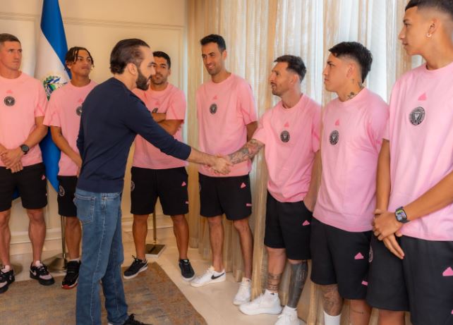 Nayib Bukele conoce al Inter Miami y a Lionel Messi