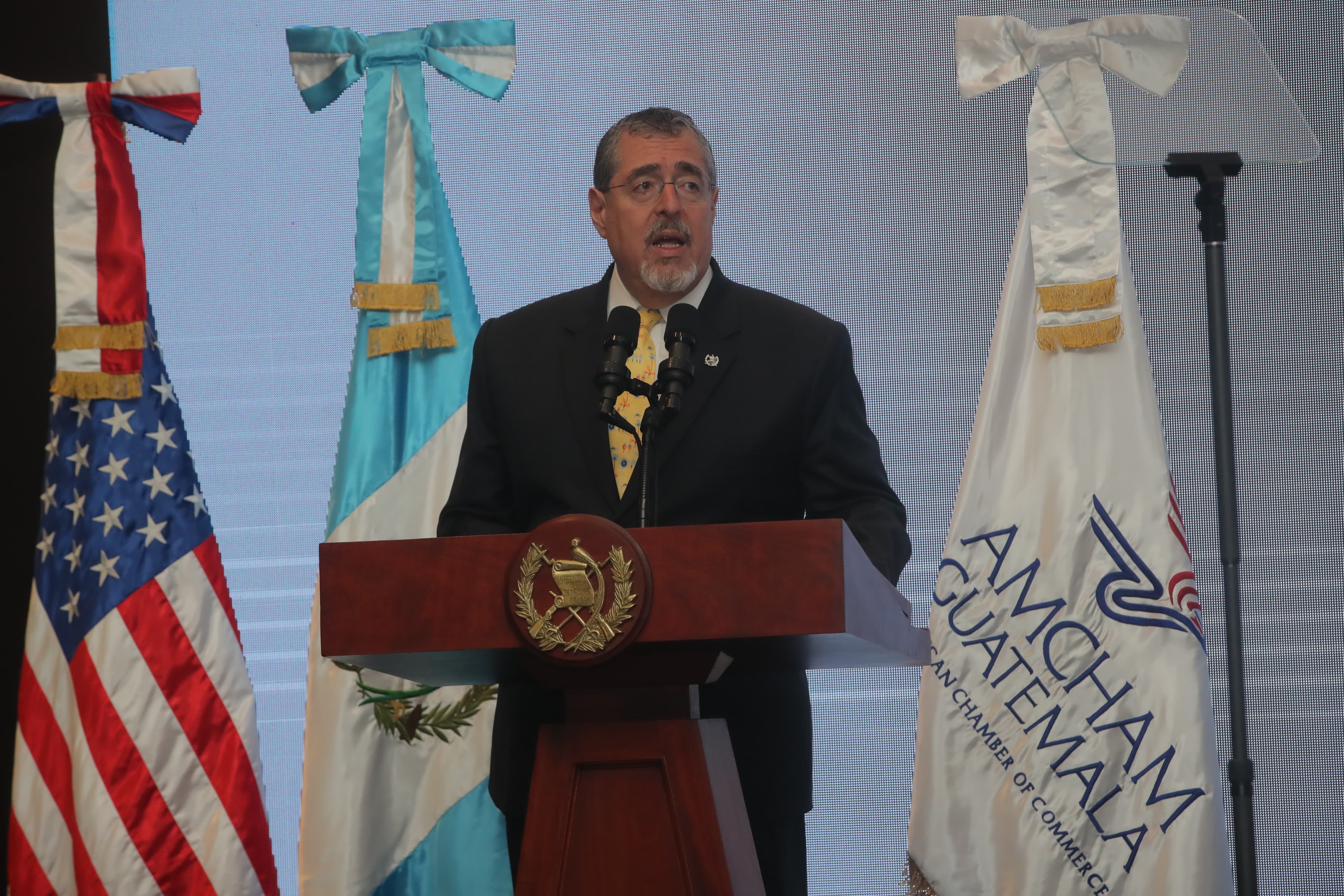 El presidente, Bernardo Arévalo, destacó la importancia del Estado como un coordinador entre sectores. (Foto Prensa Libre: Byron Baiza)