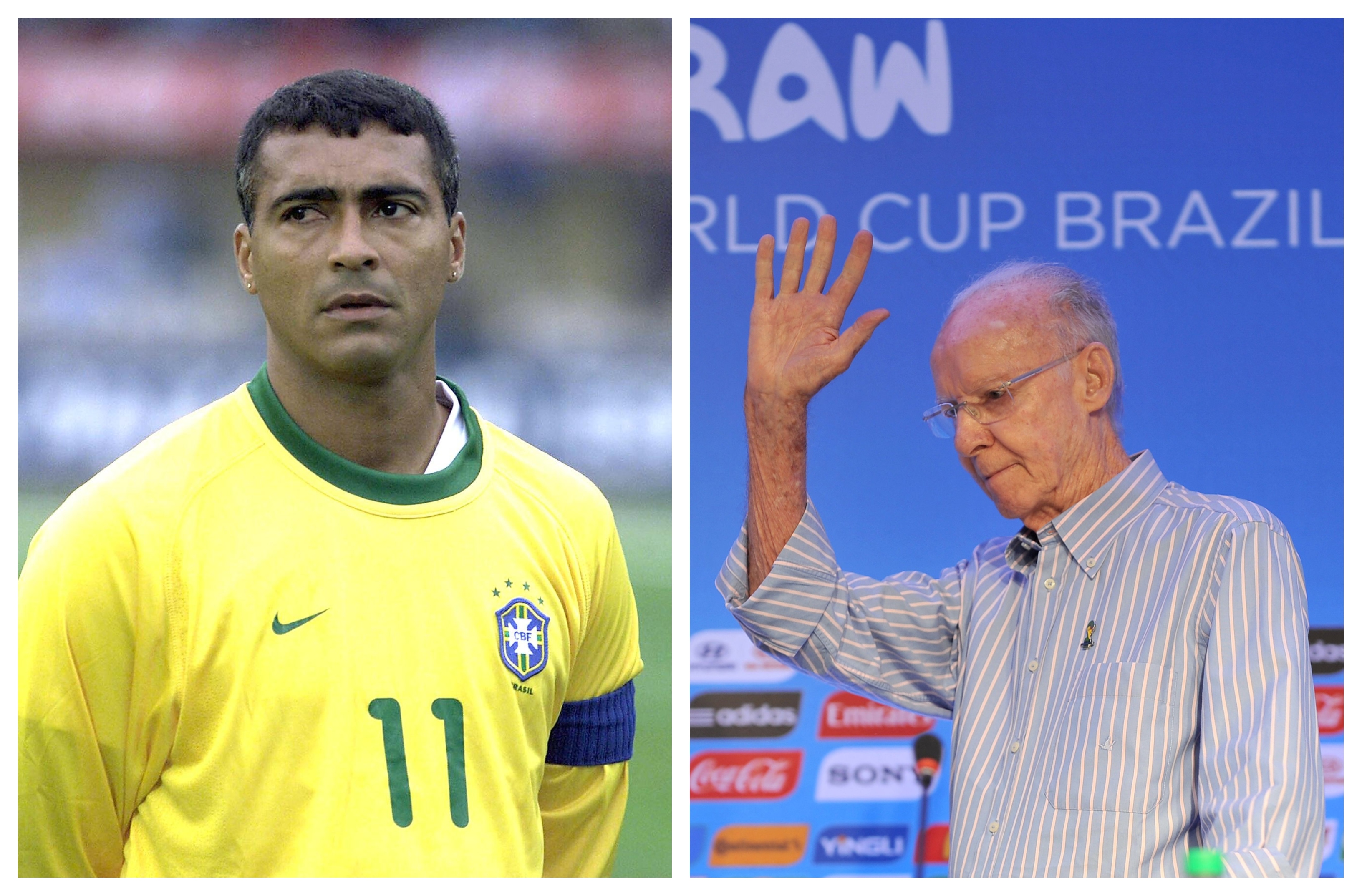 Romario olvidó la mala relación con Zagallo y le dedicó unas palabras al entrenador, quien falleció el viernes 5 de enero delo 2024. (Fotos Prensa Libre: AFP).