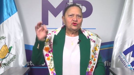 Consuelo Porras, jefa del MP. (Foto Prensa Libre: Captura de video MP)