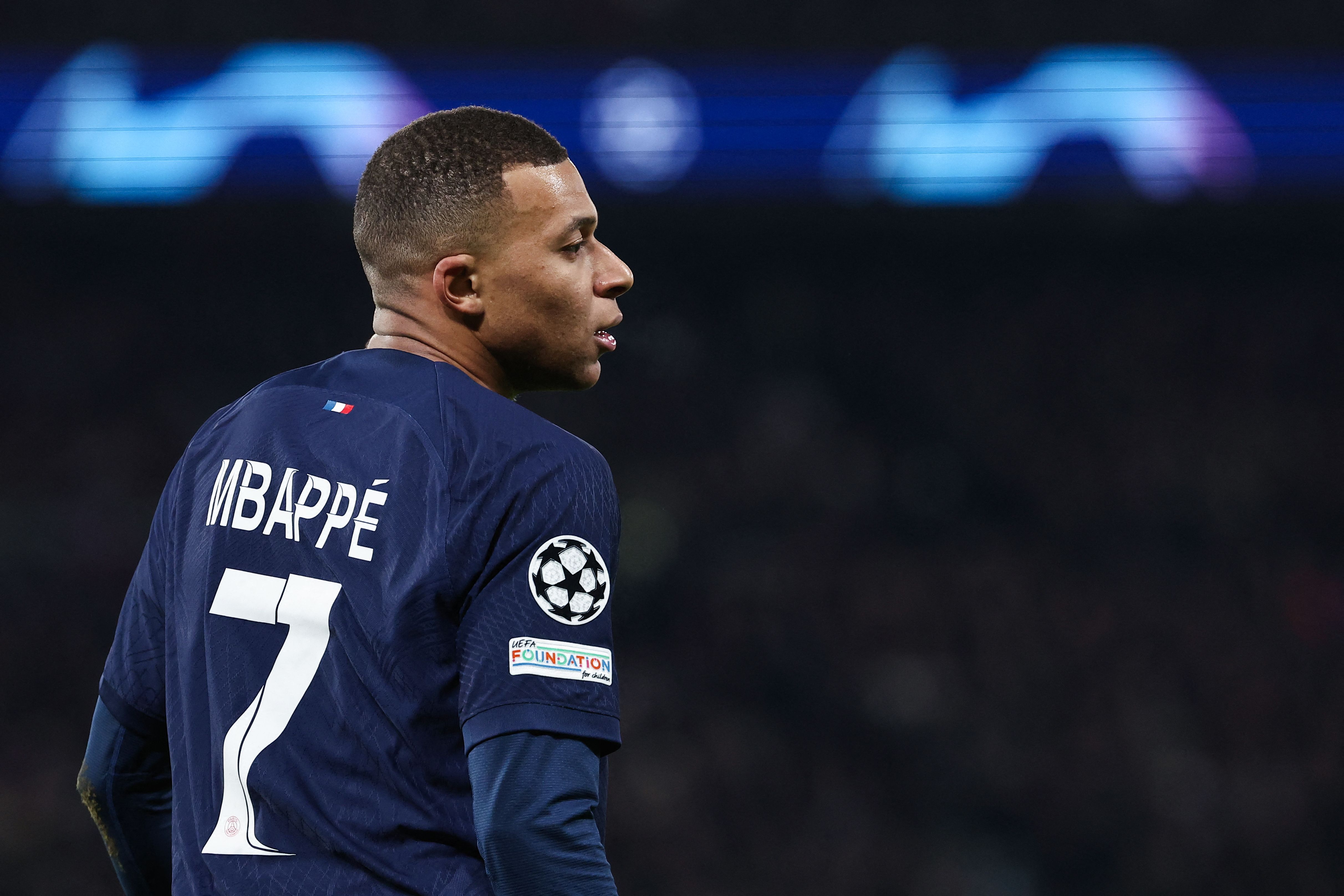 Mbappé durante el partido de Champions League contra la Real Sociedad.