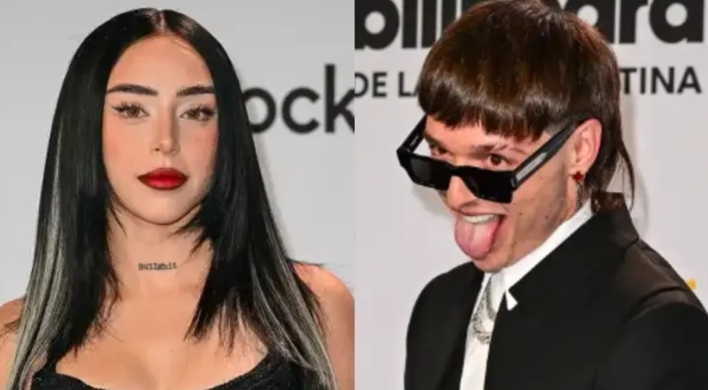 Peso Pluma y Nicki Nicole son una de las parejas más mediática de la escena artística internacional. (Foto Prensa Libre: AFP)
