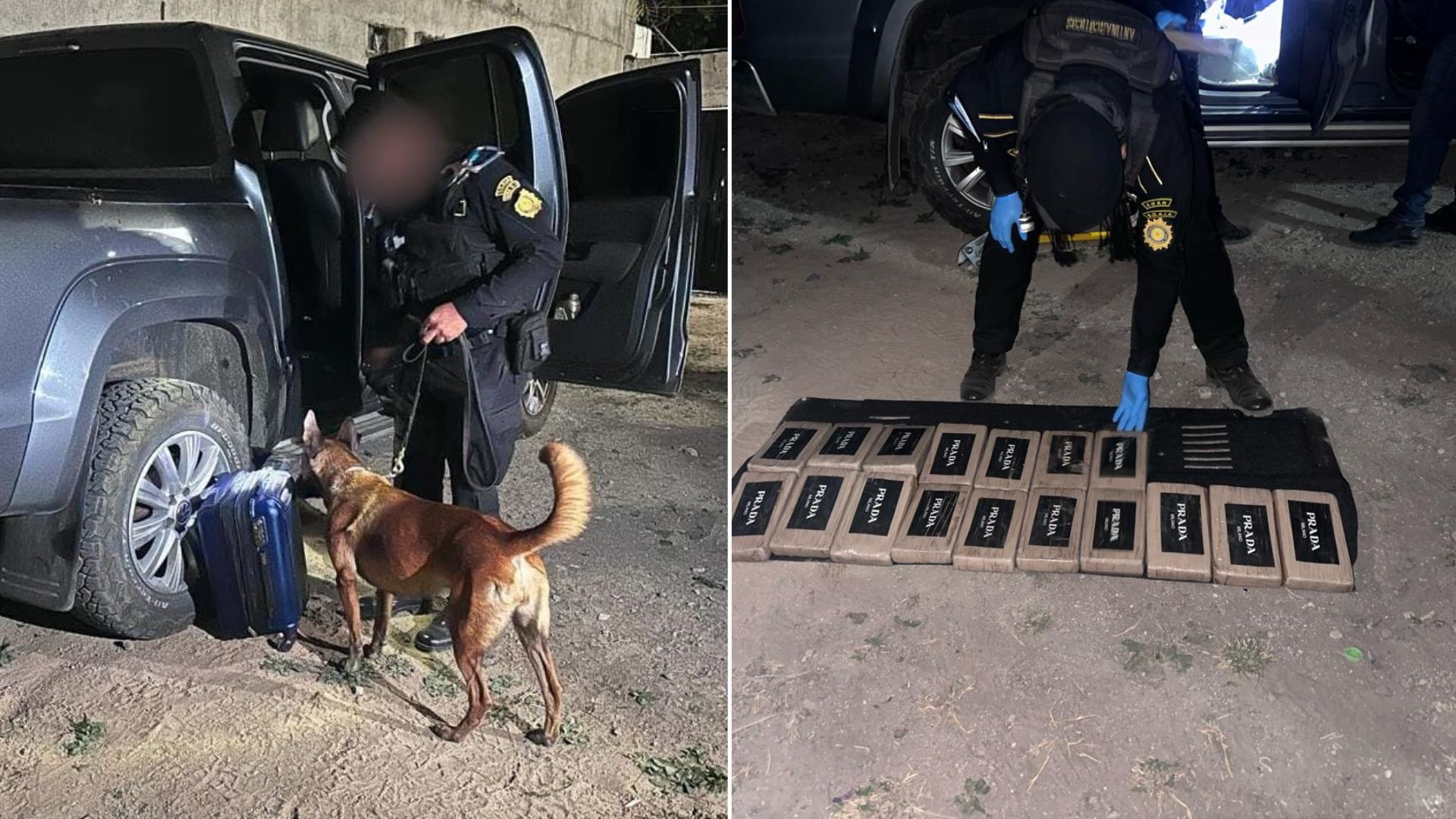 Cocaina camuflada en picop en Panajachel, Solola