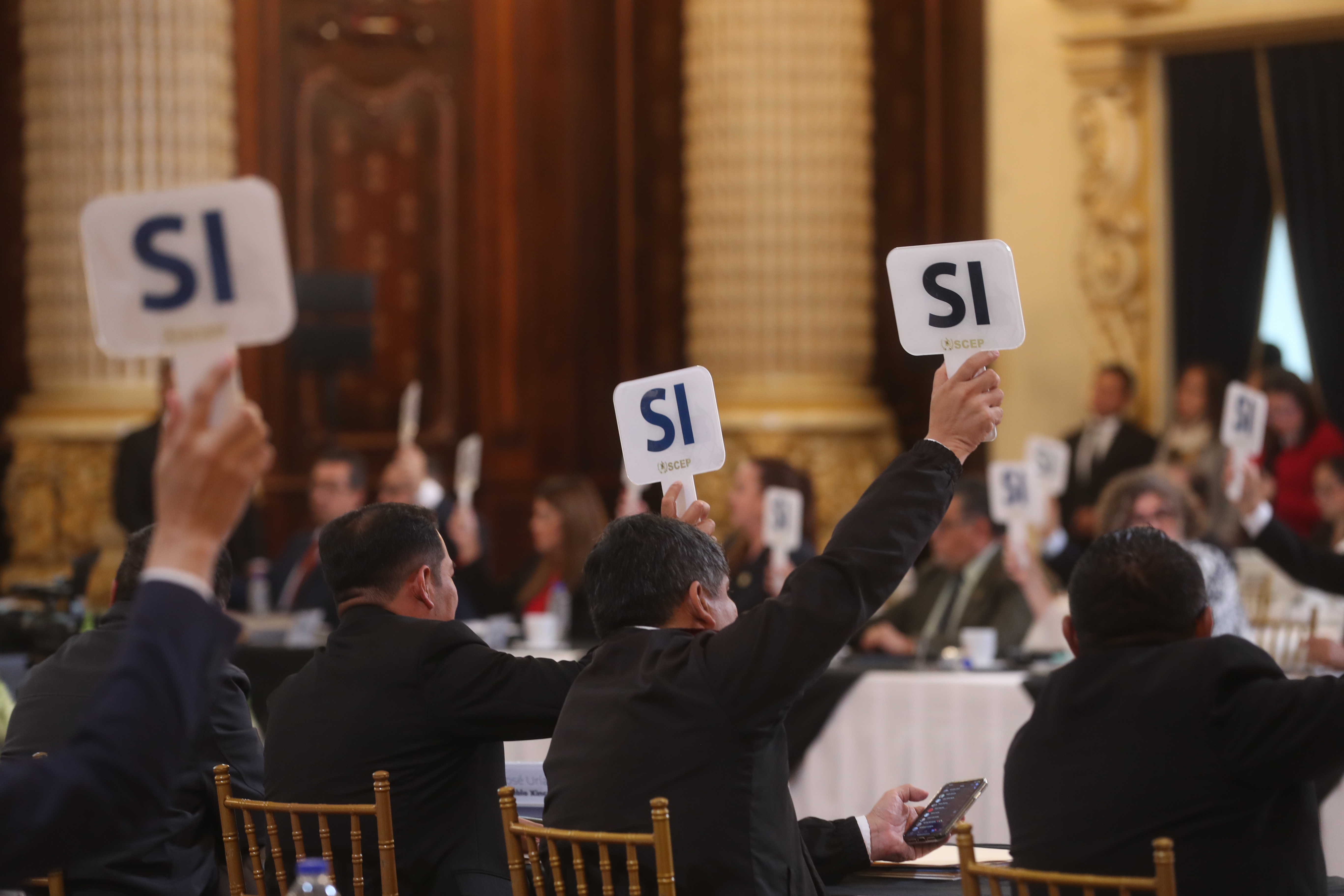 Reunin de Consejo Nacional de Desarrollo Urbano y Rural la reunin se llevo acabo en el palacio nacional de la cultura, participaron algunos ministros y alcaldes del pas. 

Fotografa Erick Avila                   27/02/2024