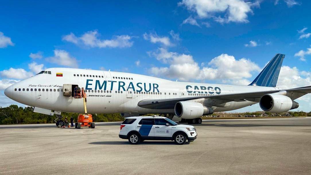 El avión confiscado por Estados Unidos aterrizó en el aeropuerto ejecutivo de Opa-Locka. 
Fiscalía de Estados Unidos