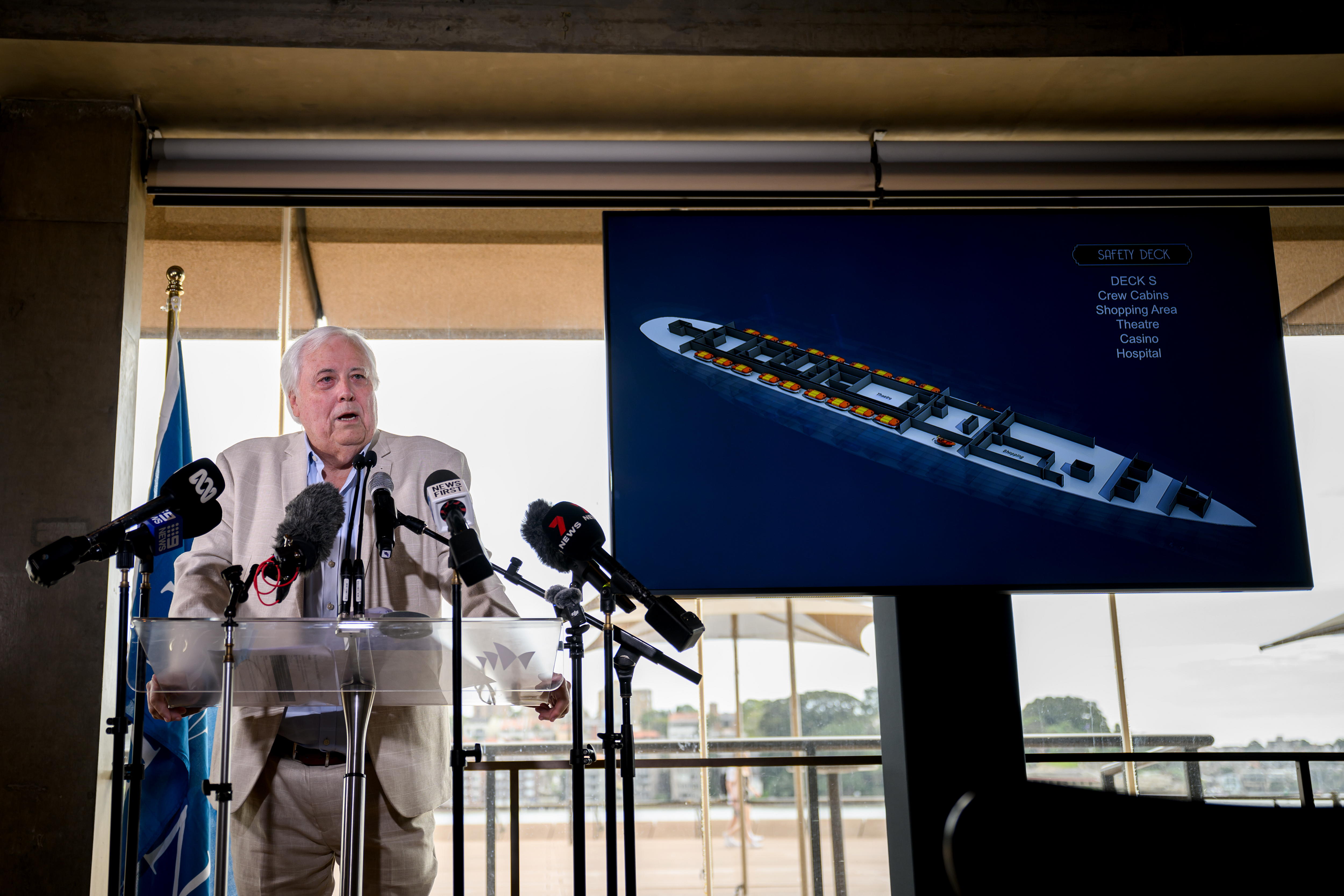 El magnate Clive Palmer planea construir una réplica a escala del transatlántico más famoso de la historia. (Foto Prensa Libre: EFE/EPA/BIANCA DE MARCHI AUSTRALIA Y NUEVA ZELANDA FUERA)