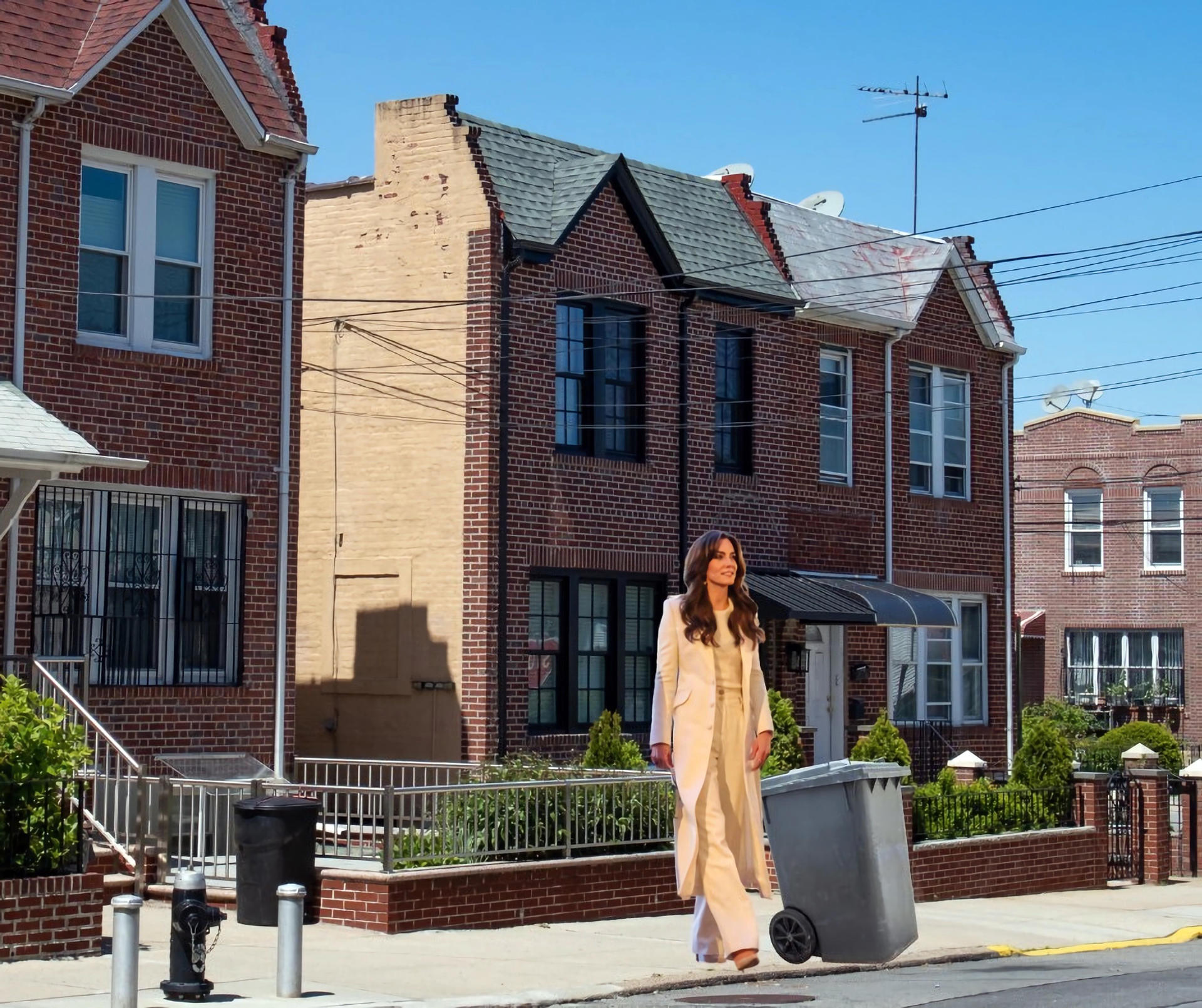 Nueva York usa un fotomontaje de Kate Middleton para promover los cubos de basura