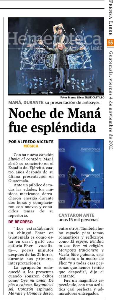 Maná en Guatemala