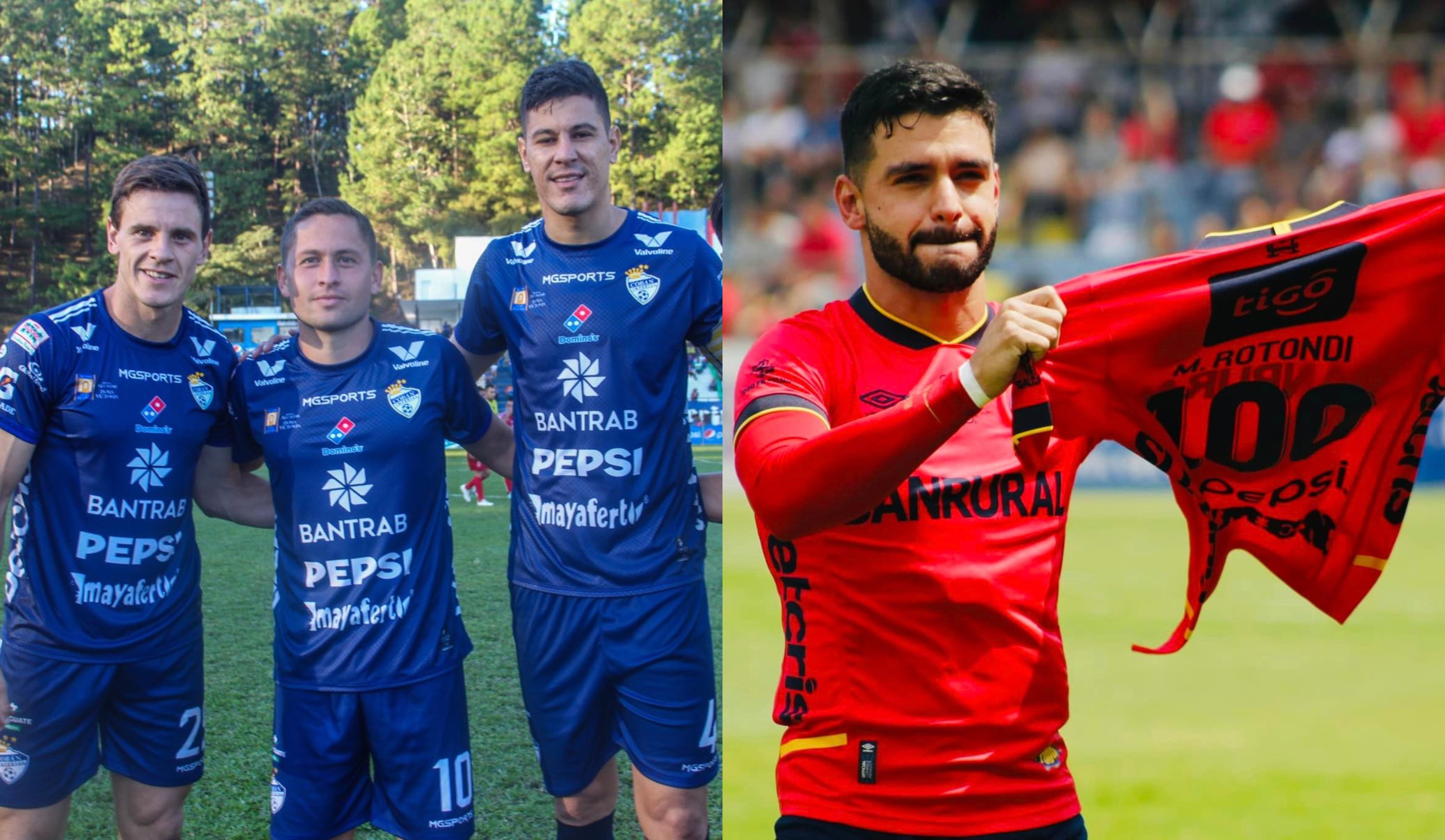 Diego Casas de Cobán Imperial (Izquierda) y Matías Rotondi de Municipal lideran la tabla de goleadores.