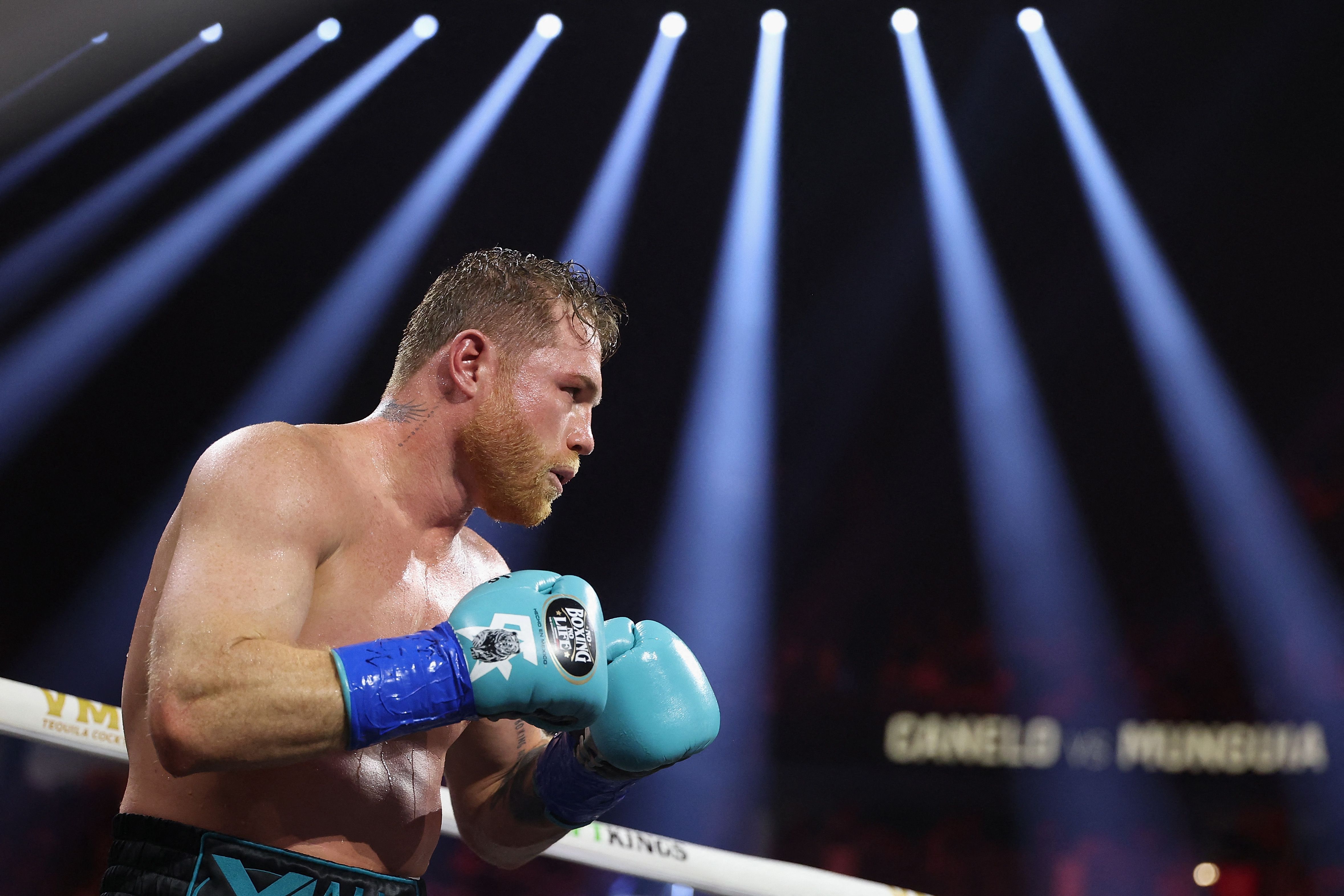 Canelo Álvarez en su ultima pelea ante Jaime Munguía.