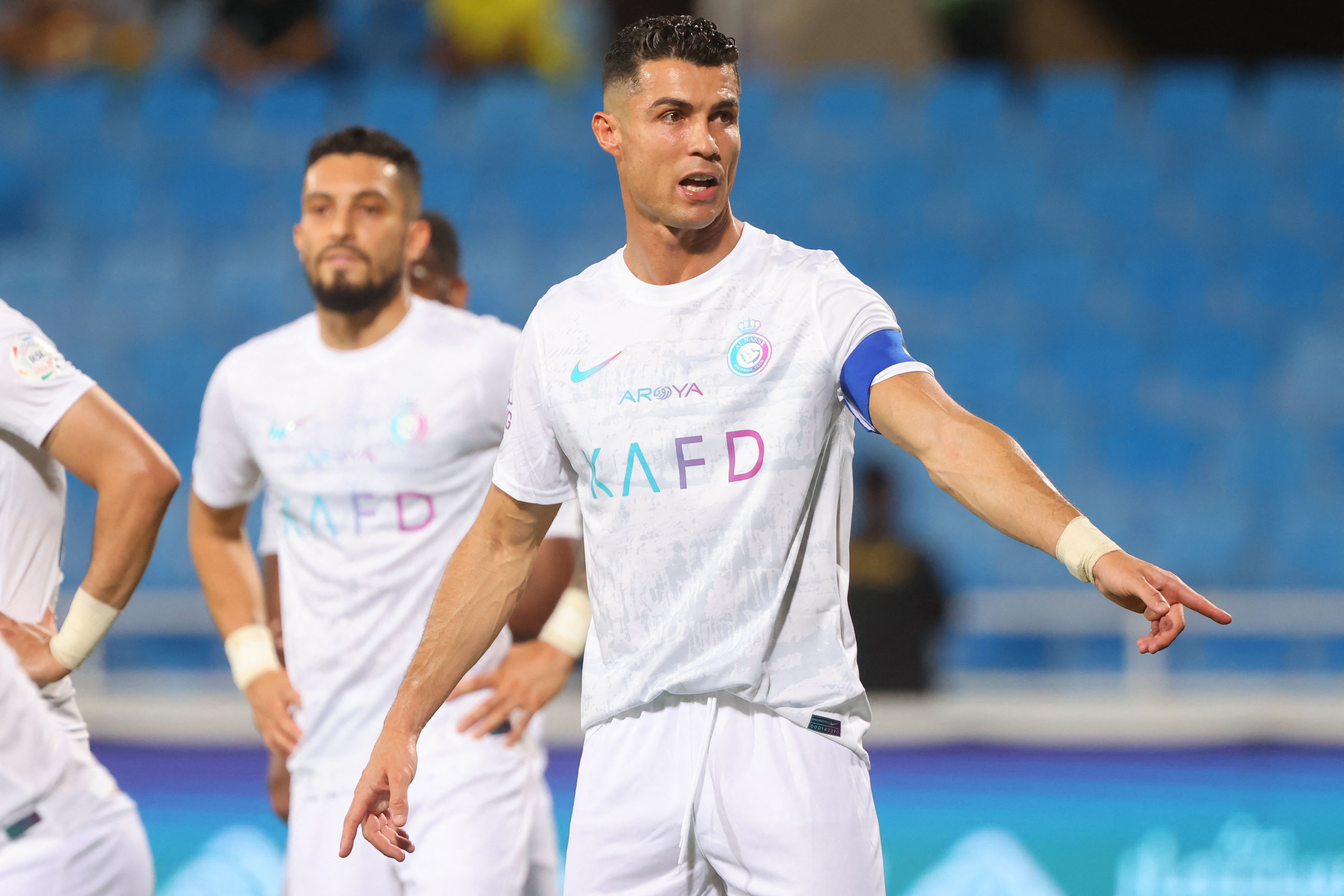 Cristiano Ronaldo durante un partido con su equipo, el Al Nassr de Arabia.