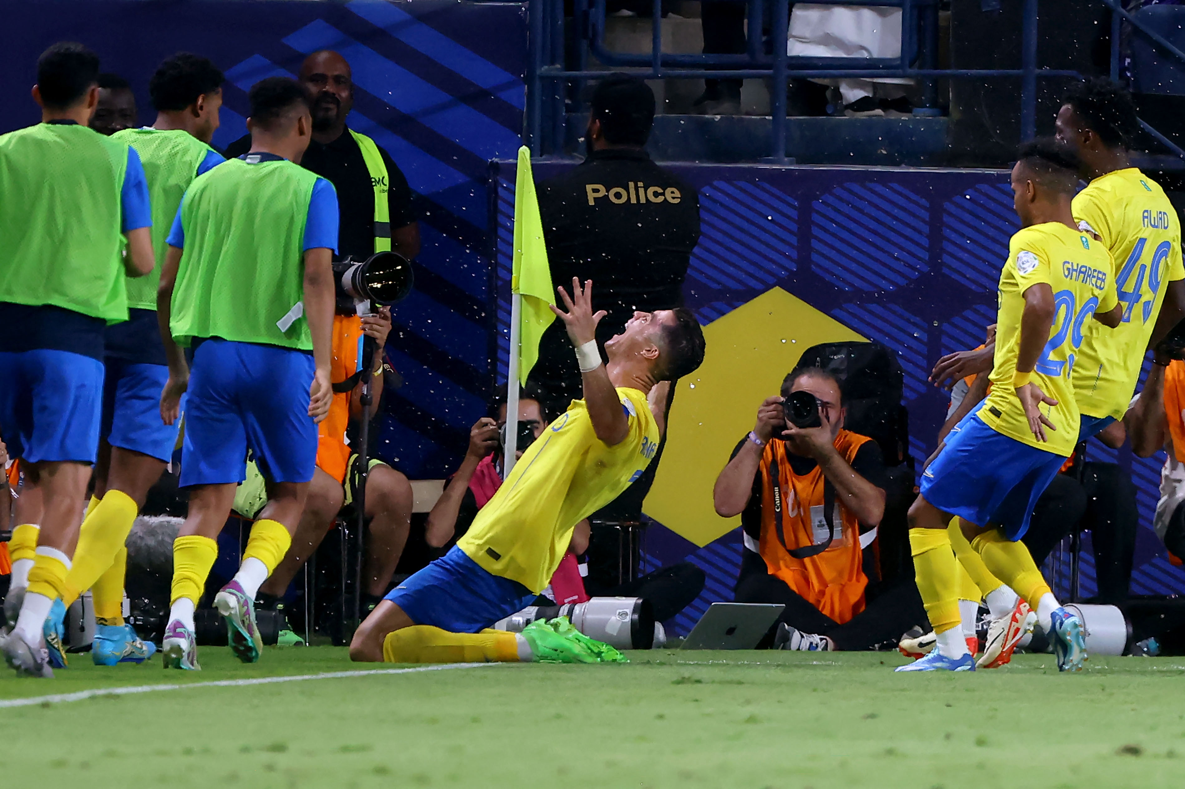 Ronaldo celebra uno de sus dos goles conseguidos este lunes.