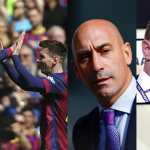 Piqué, Messi, Rubiales y Ceferin en la foto. (Foto Prensa Libre: Hemeroteca PL)