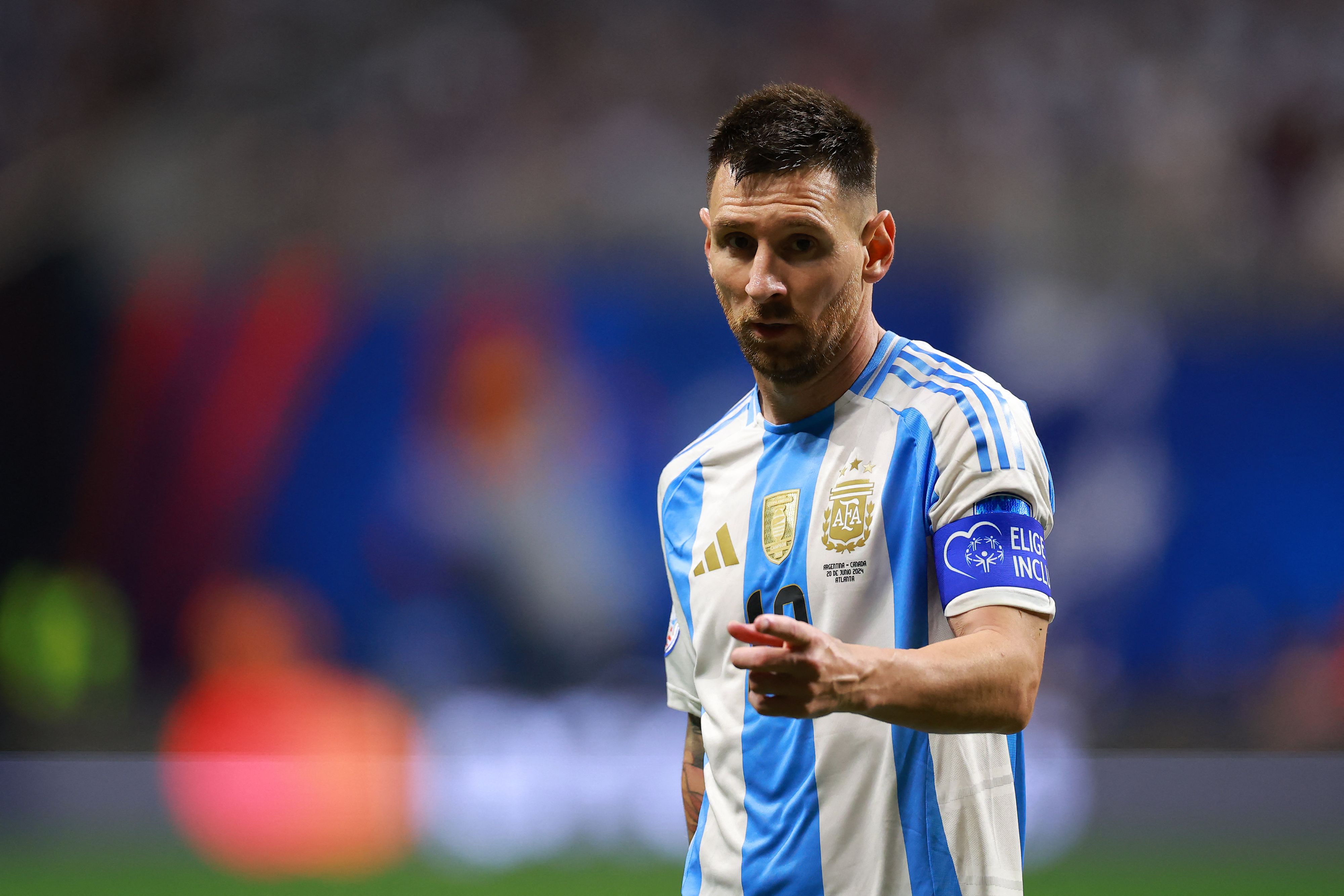 Lionel Messi en el partido contra Canadá en el inicio de la Copa América.