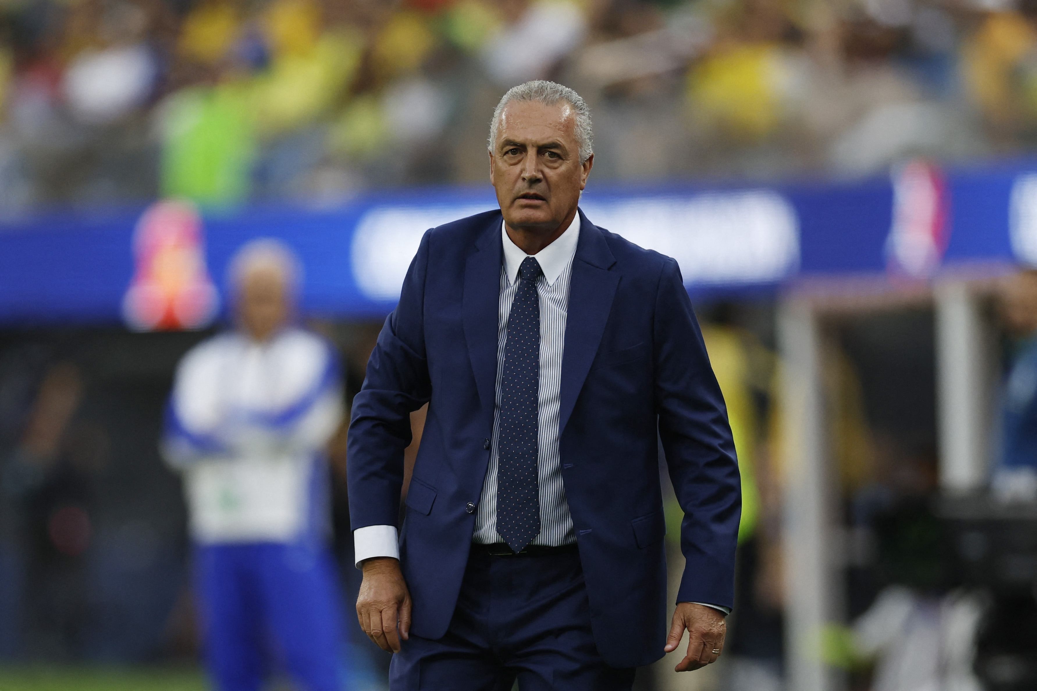 Gustavo Alfaro, entrenador en jefe de Costa Rica durante el partido del Grupo D entre Brasil y Costa Rica.