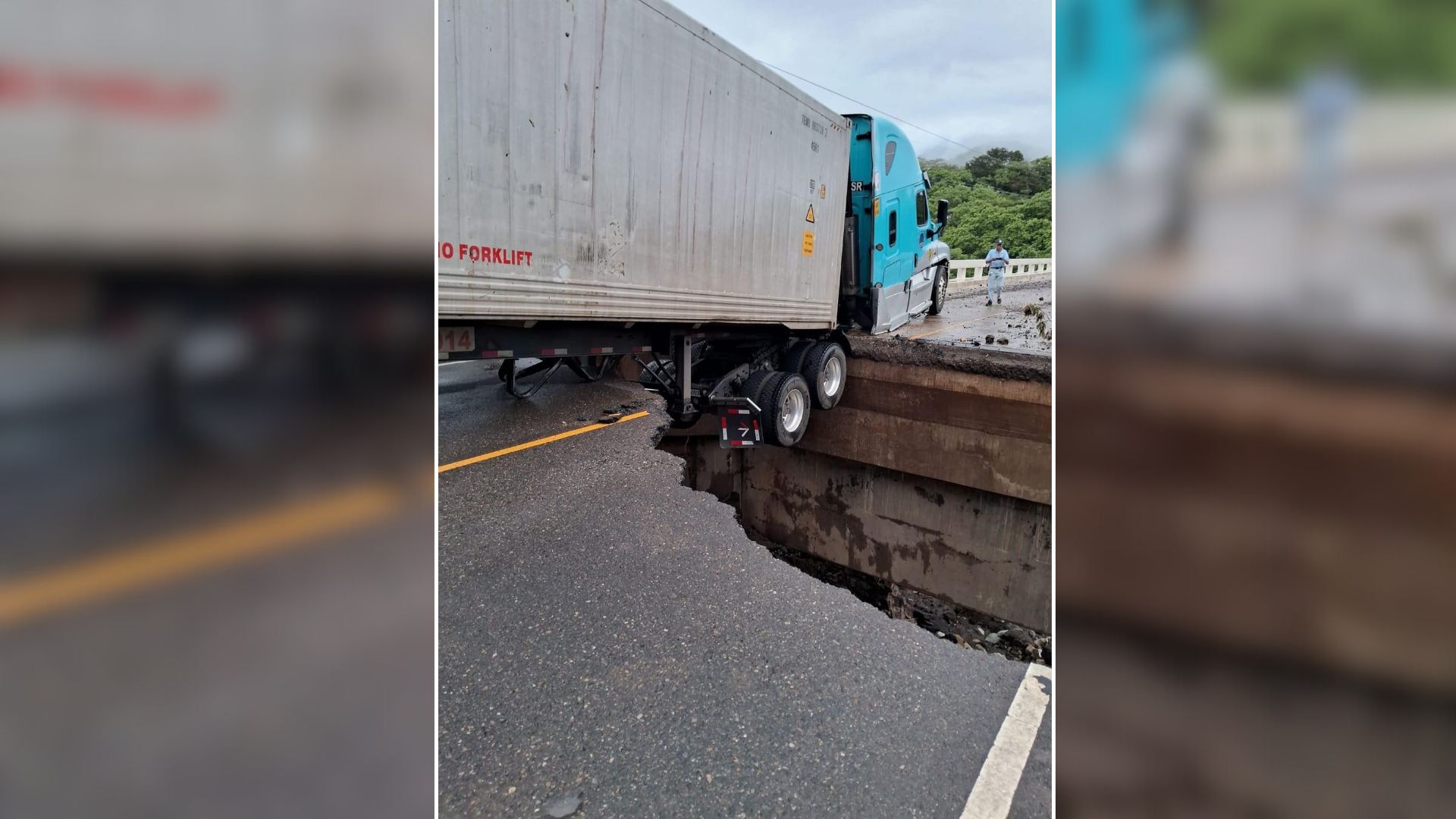 socavón puente El Colorado ruta a El Salvador