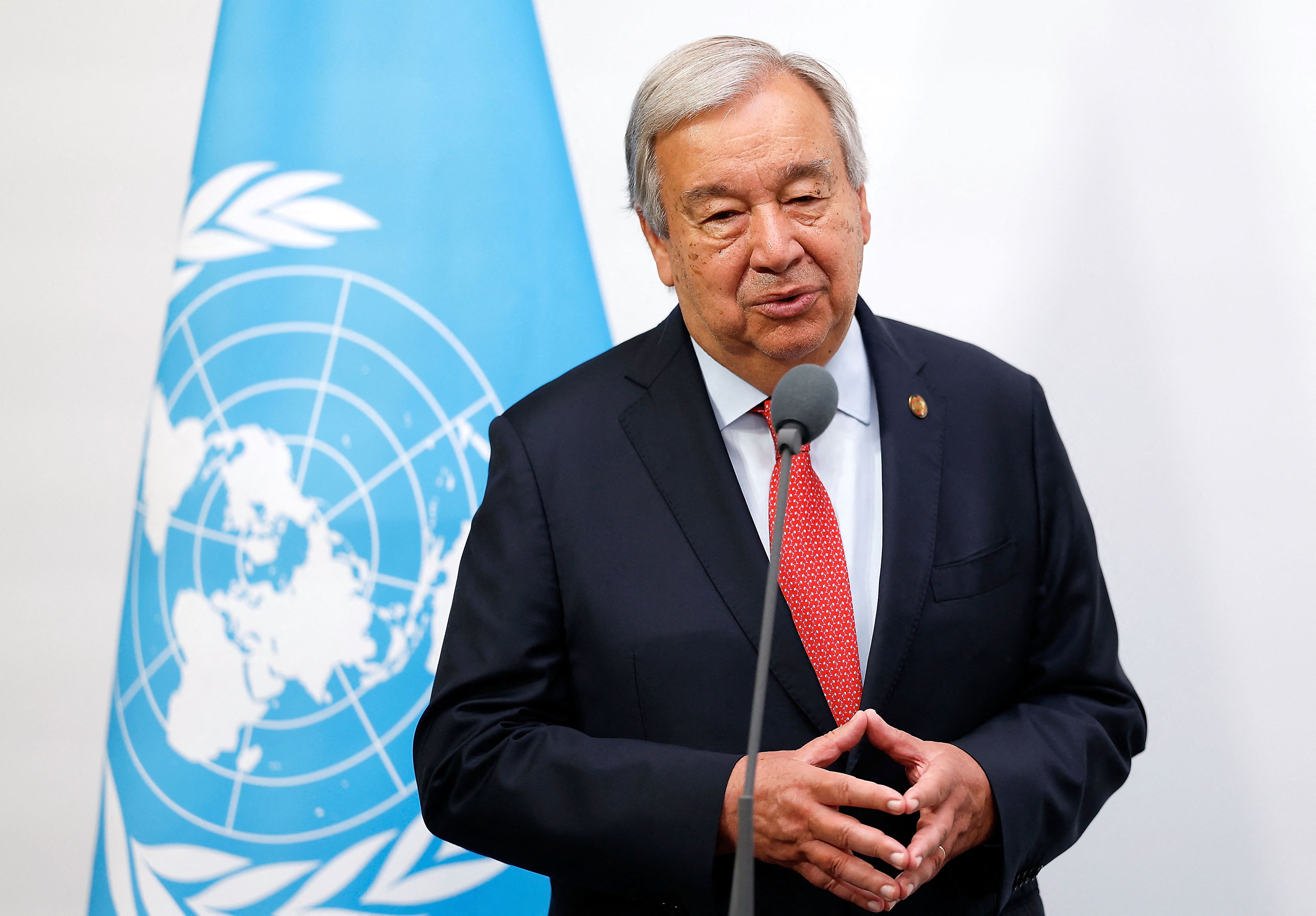 António Guterres, secretario general de la ONU, solicita al gobierno venezolano protección absoluta y respeto a los derechos humanos tras la sentencia del  el Tribunal Supremo de Justicia de Venezuela, que valida la victoria de Nicolás Maduro. (Foto Prensa Libre: WANG Lili / POOL / AFP)