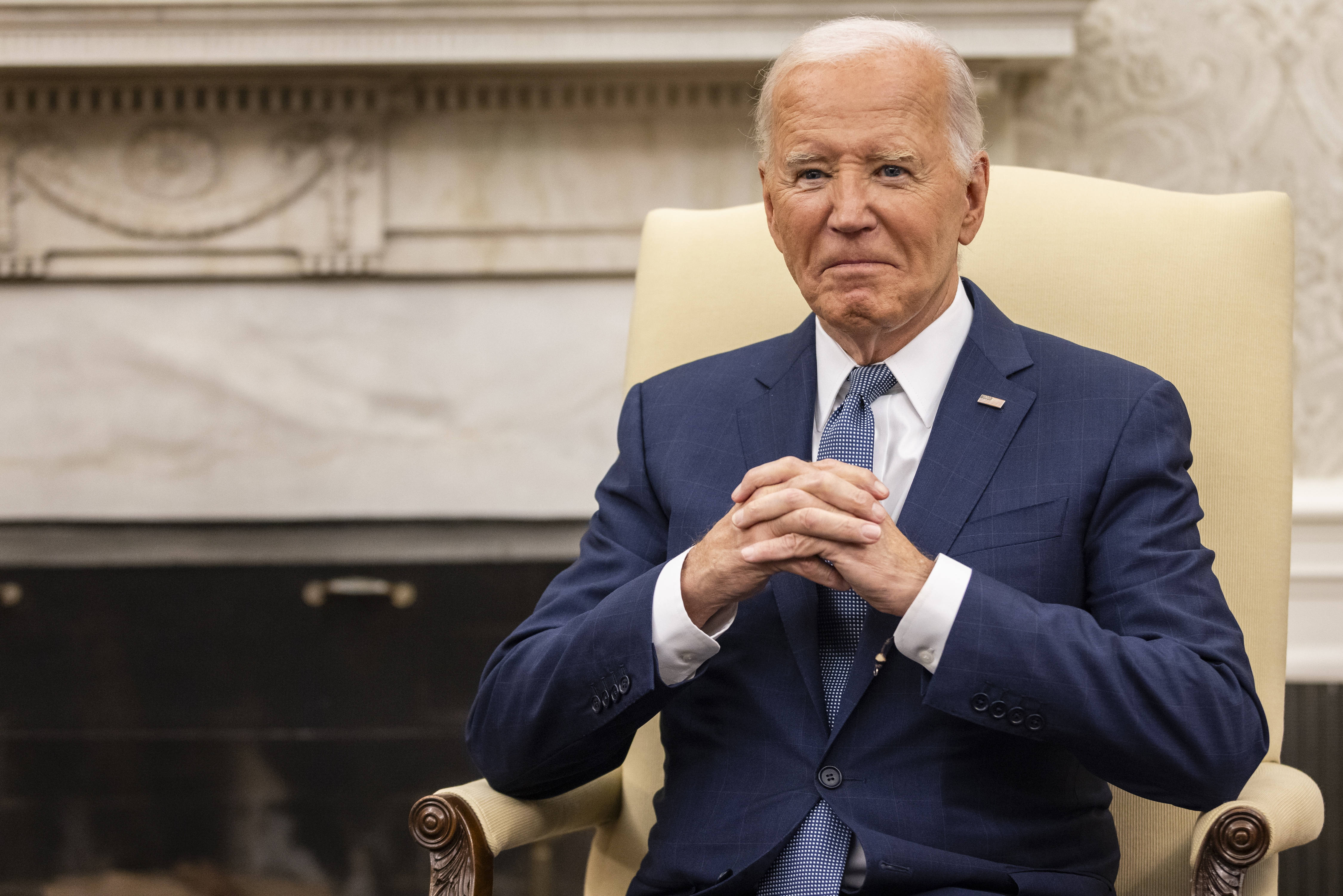 El presidente Joe Biden se refirió a la captura de los capos Ismael 'el Mayo' Zambada y Joaquín Guzmán López,
(Foto Prensa Libre: EFE/EPA/SAMUEL CORUM / POOL)