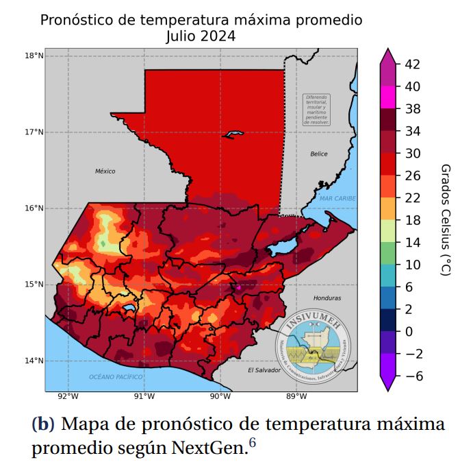 Temperaturas máximas en Guatemala julio 2024 Insivumeh