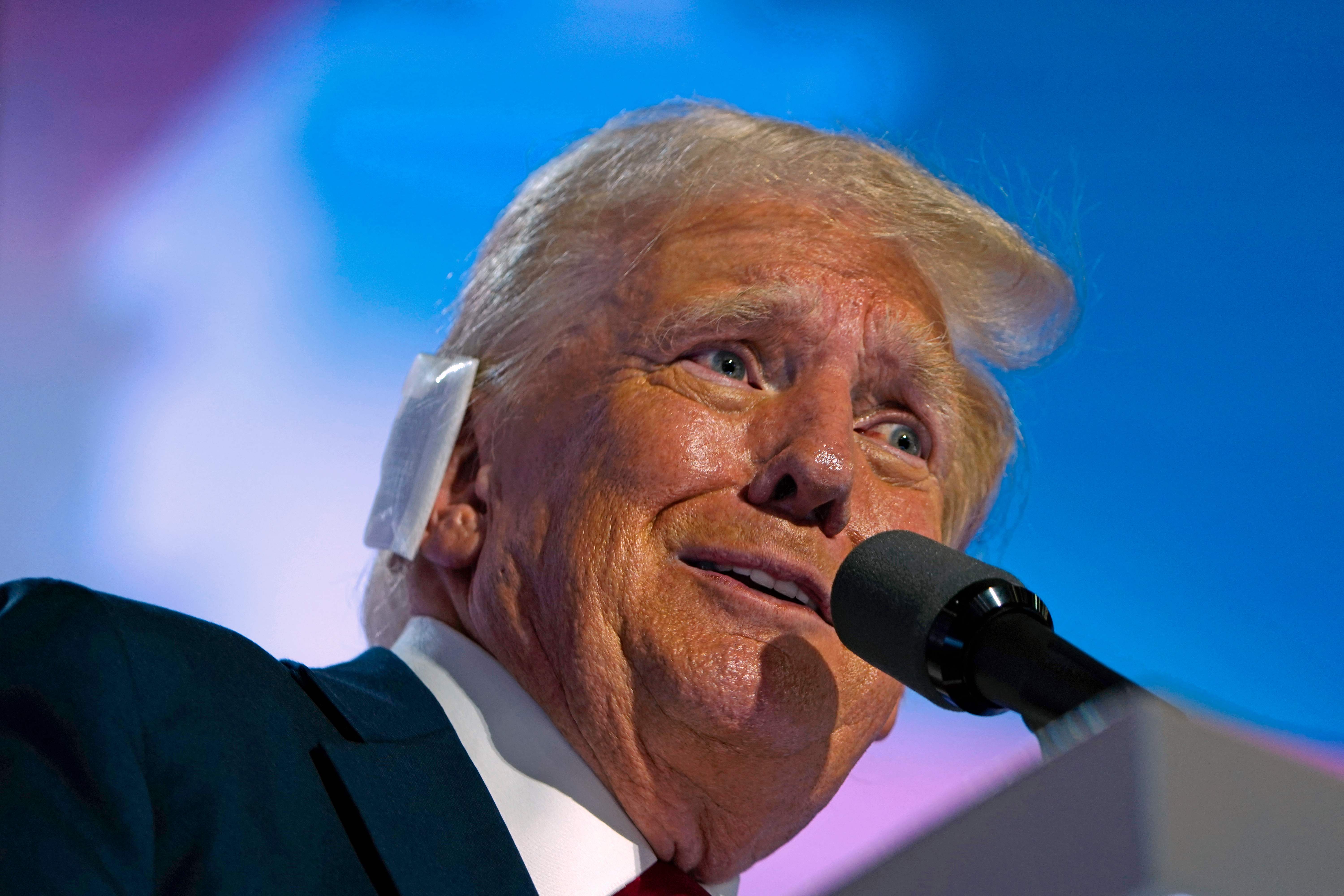 El expresidetne estadounidense Donald Trump se refirió a la situación de delincuencia en Latinoamérica. (Foto Prensa Libre: Nick Oxford / AFP)