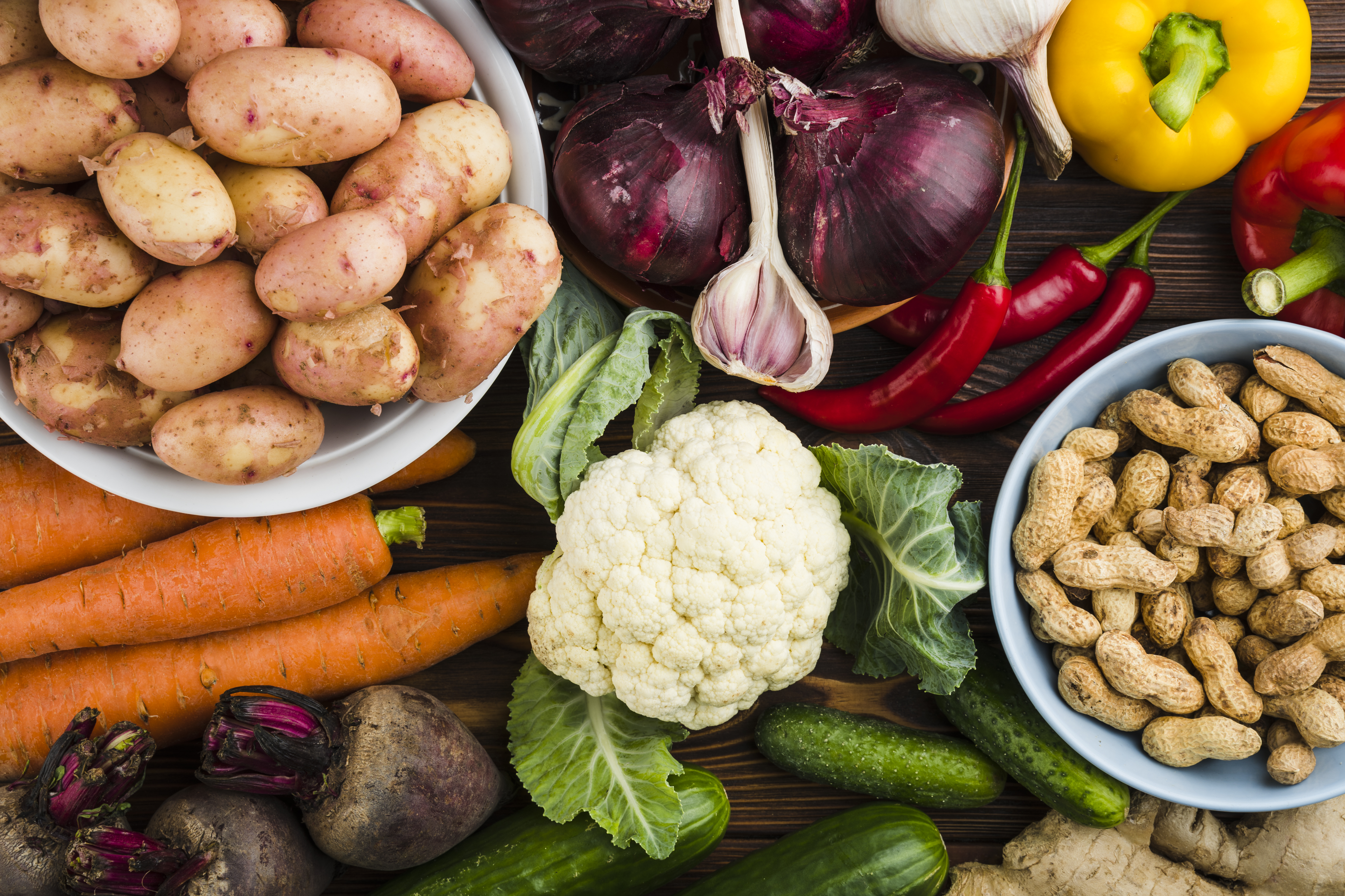 Frutas y verduras que componen la CBA de Guatemala.