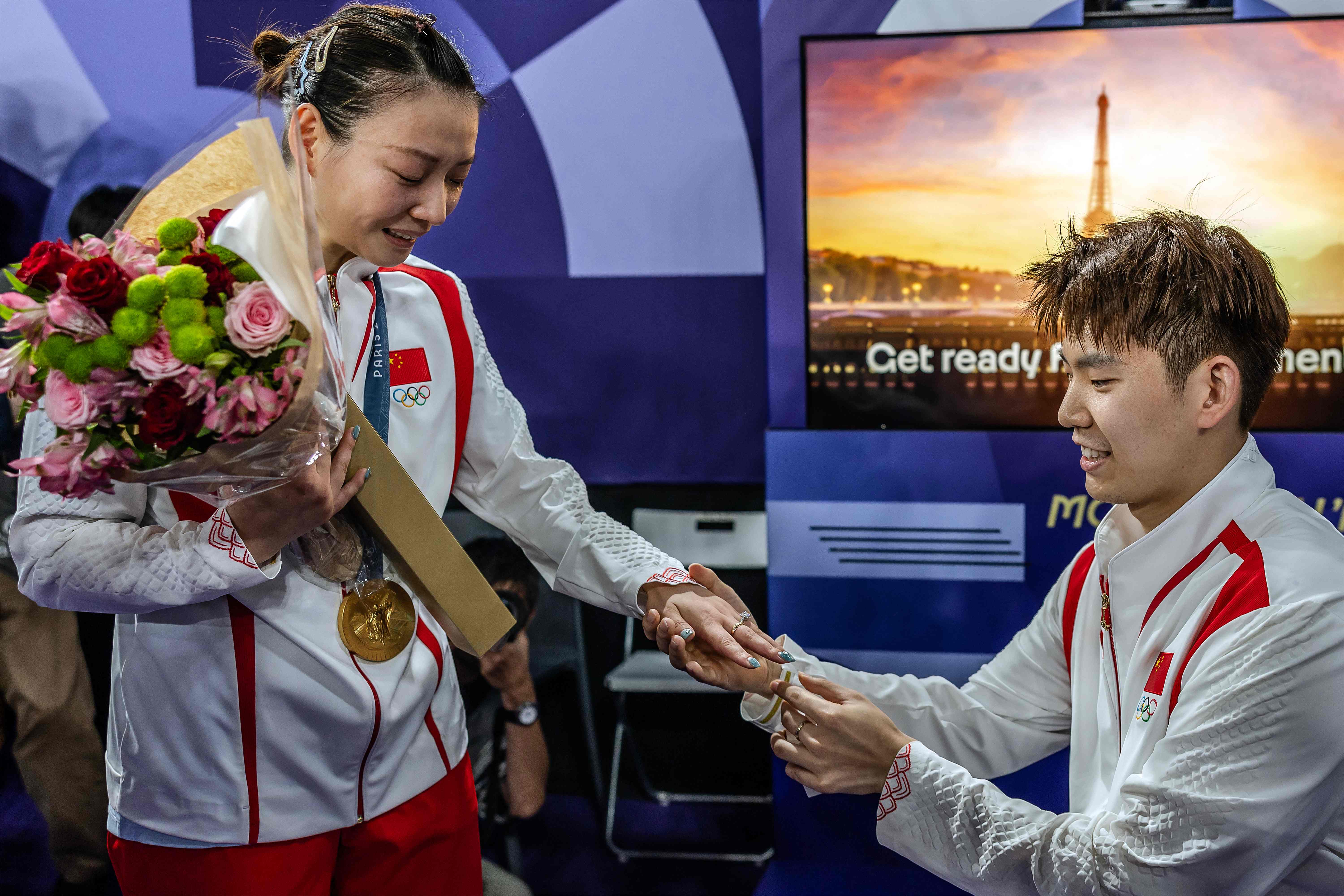 Huang Yaqiong recibió la propuesta después de haber ganado el oro olímpico.