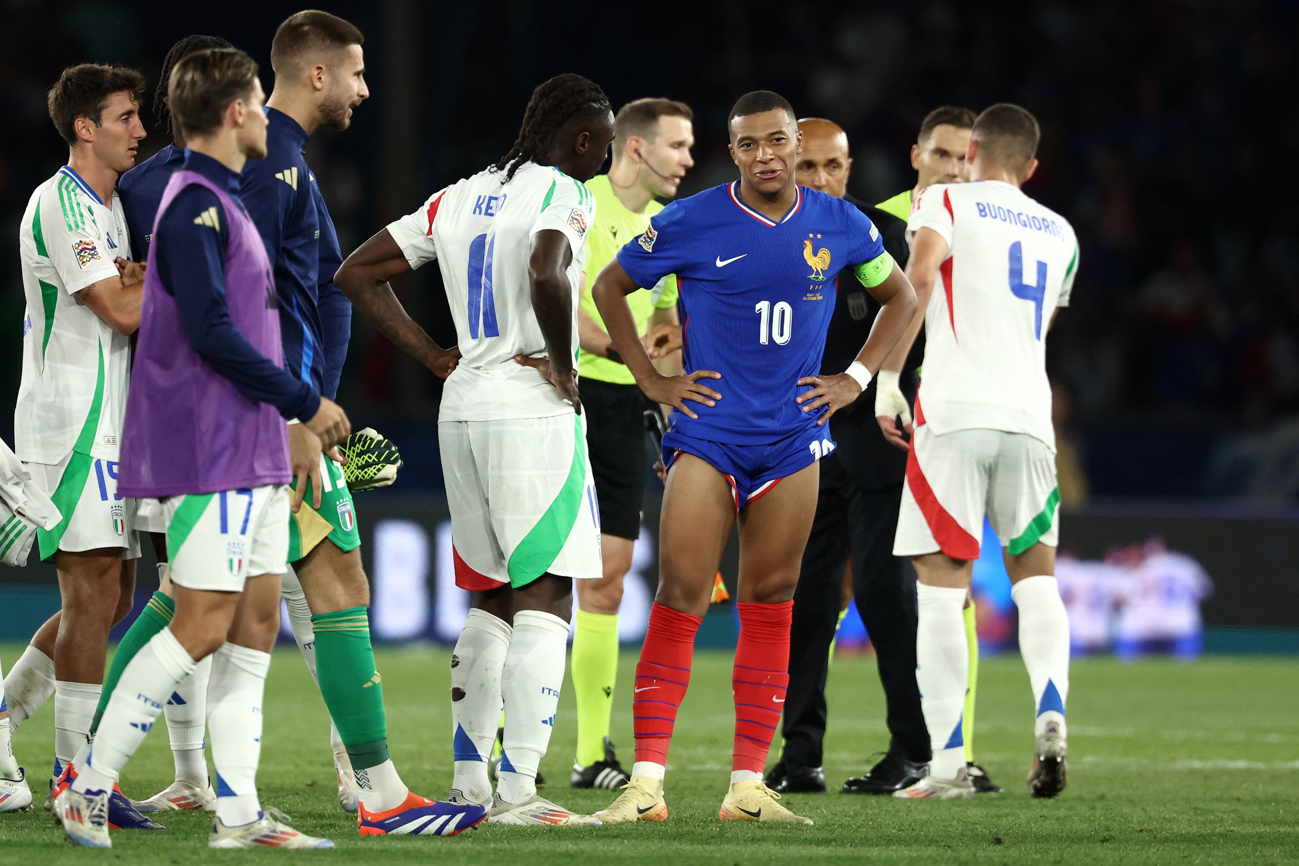 Mbappé reacciona a la derrota de Francia ante Italia en Liga de Naciones.