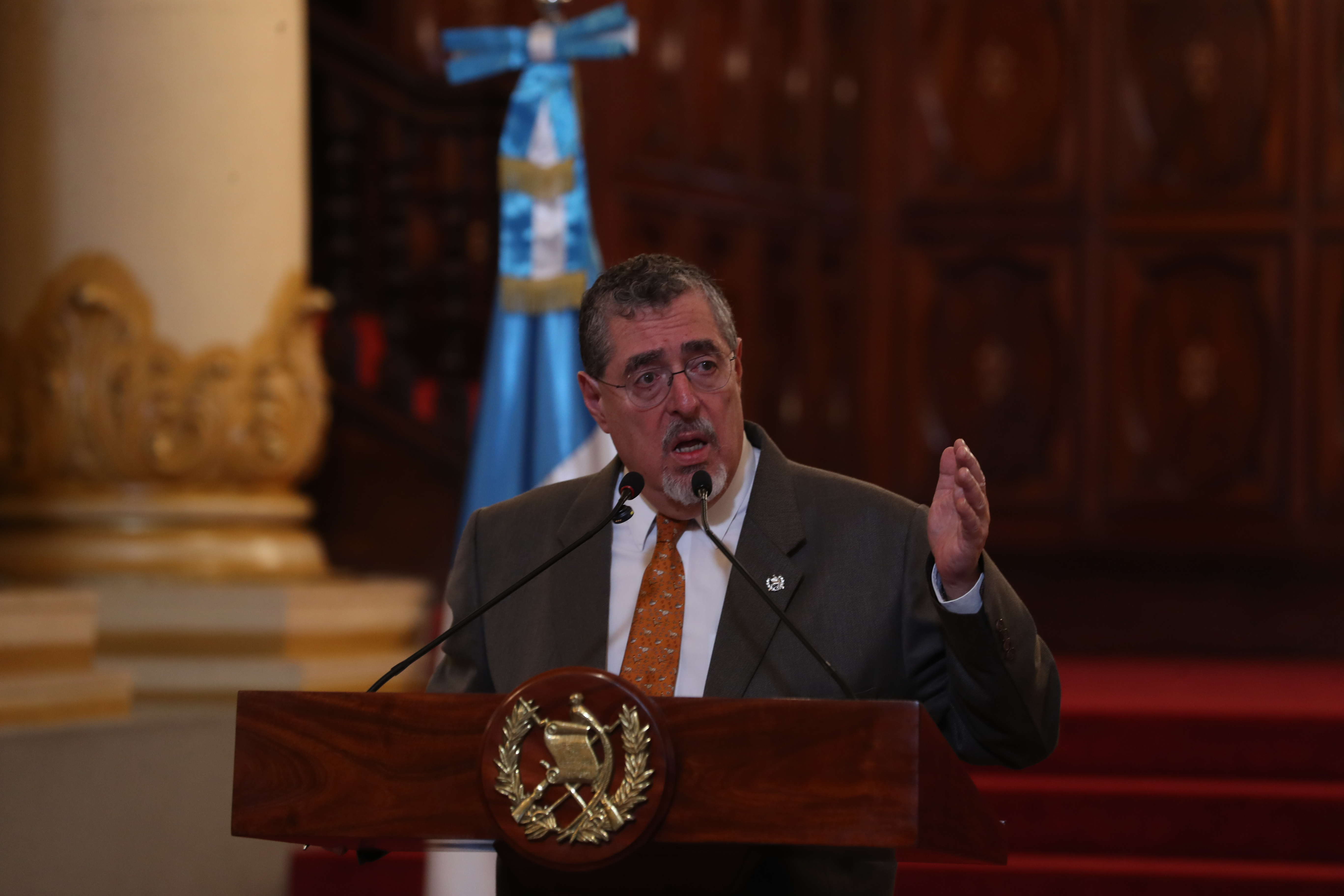 Bernardo Arevalo, presidente de Guatemala,  en conferencia de prensa donde hacen presentacin del presupuesto 2025 en las formas como se dividir tanto en salud como educacin 

Fotografa Erick Avila                   02/09/2024