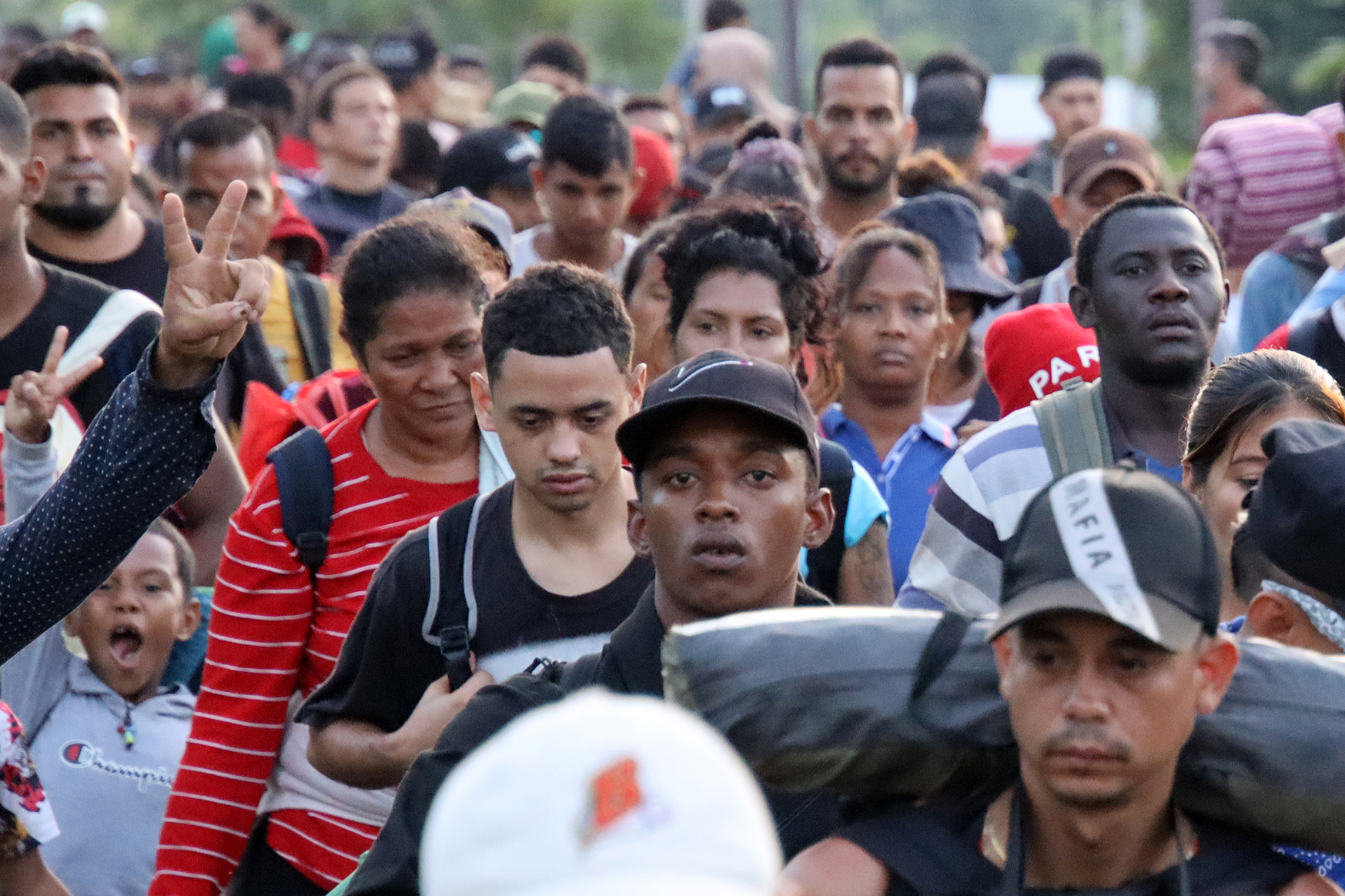 Unos 1.000 migrantes partieron desde Tapachula, en la frontera sur de México.