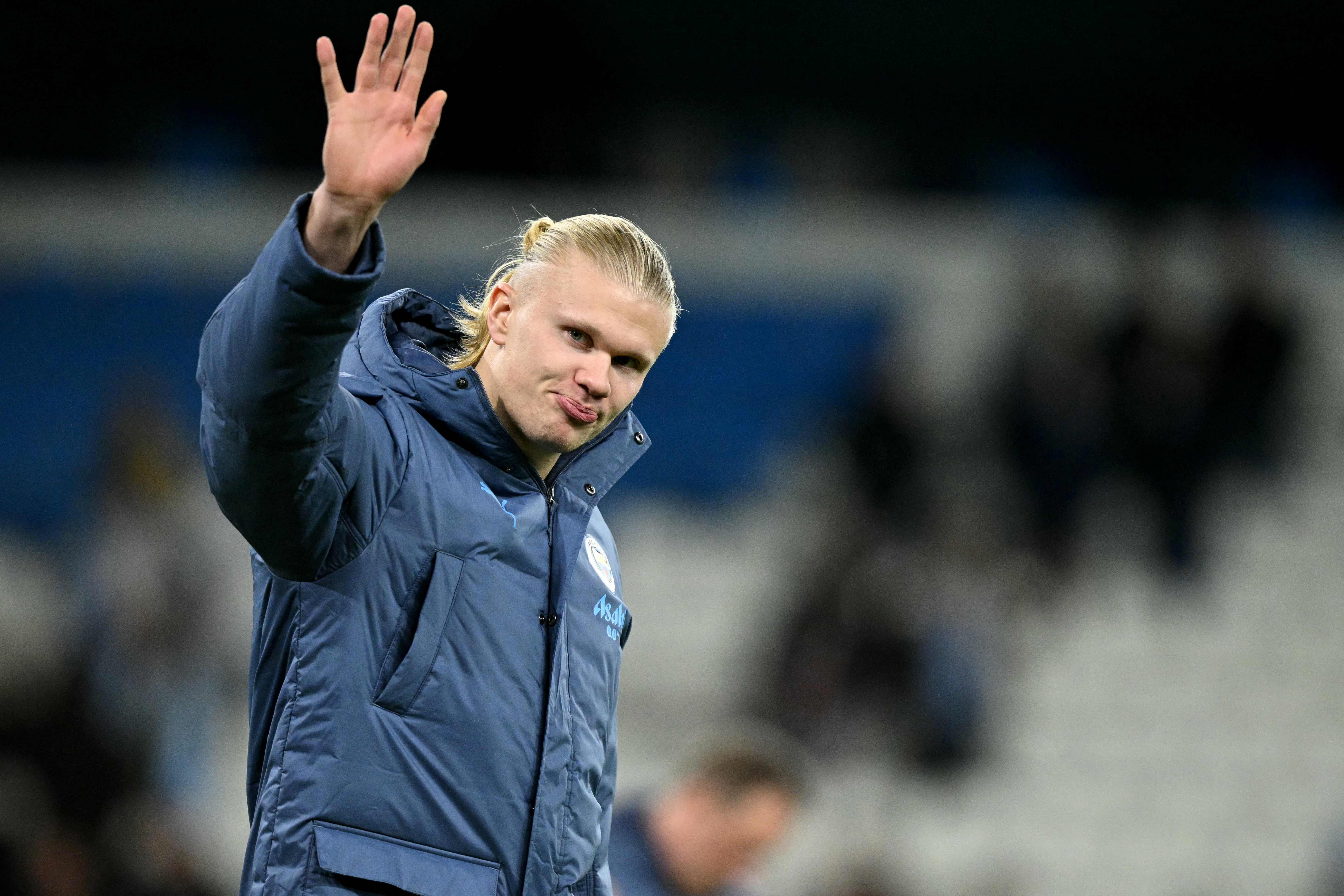 Erling Haaland después de un partido en la Champions League.