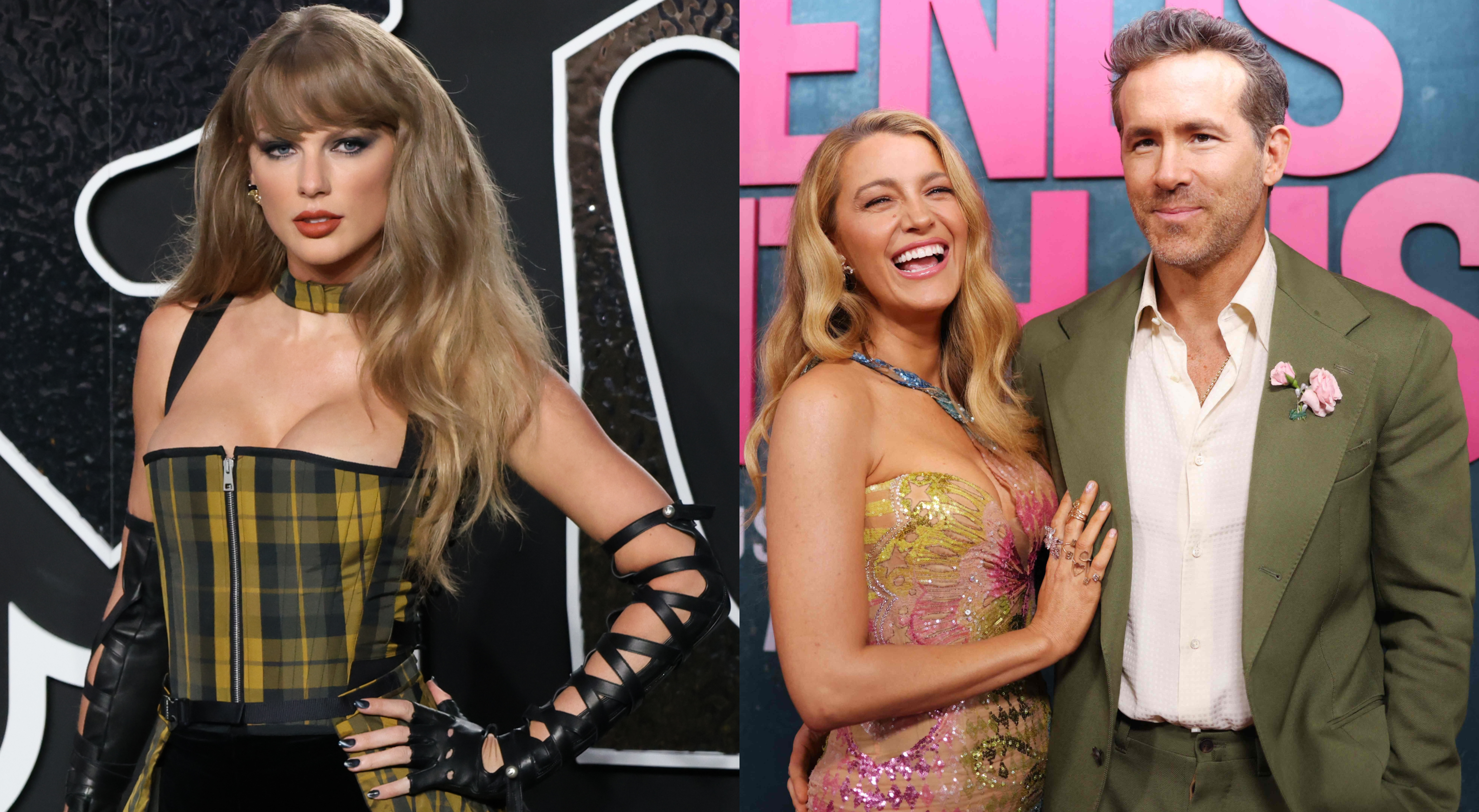 Taylor Swift y Ryan Reynolds con su esposa, Blake Lively; donaron millones de dólares para las víctimas de los huracanes en Florida.