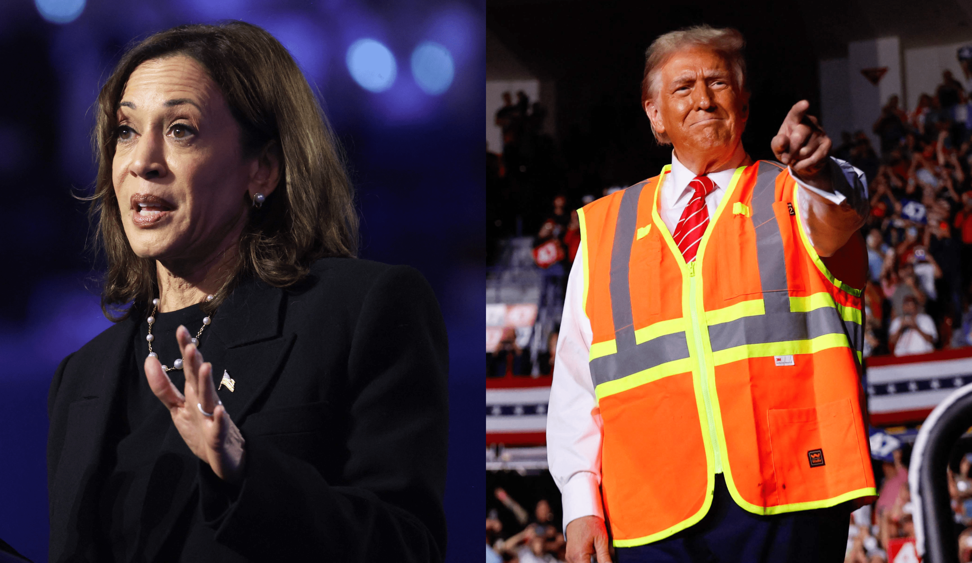 Donald Trump y Kamala Harris en sus actos de campañas a pocos días de las elecciones el 5 de noviembre.