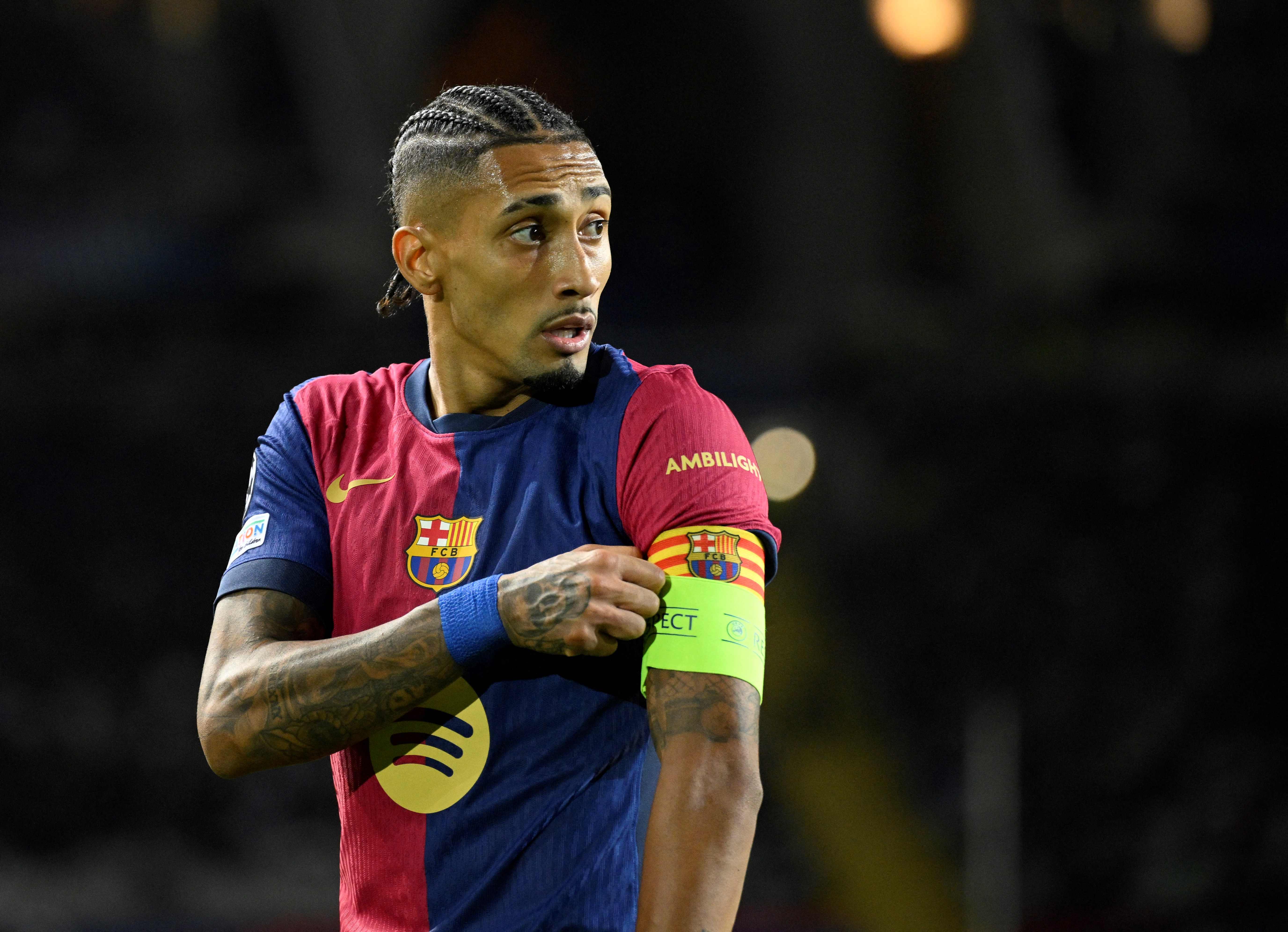 Raphinha se ha convertido en una de las piezas claves para el Barcelona en la presente temporada. (Foto Prensa Libre: AFP).