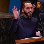 NEW YORK, NEW YORK - SEPTEMBER 24: The President of El Salvador, Nayib Bukele, addresses world leaders during the United Nations General Assembly (UNGA) at the United Nations headquarters on September 24, 2024 in New York City. World leaders convened for the General Assembly as the world continues to experience major wars in Gaza, Ukraine and, Sudan along with a threat of a larger conflict in the Middle East. Spencer Platt/Getty Images/AFP (Photo by SPENCER PLATT / GETTY IMAGES NORTH AMERICA / Getty Images via AFP)