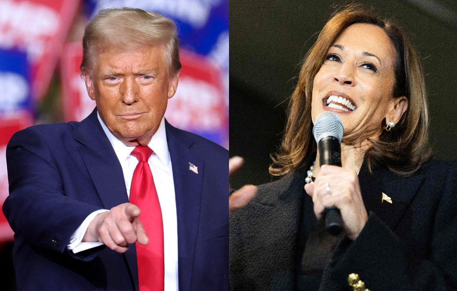 Donald Trump y Kamala Harris, candidatos a la presidencia de Estados Unidos. AFP