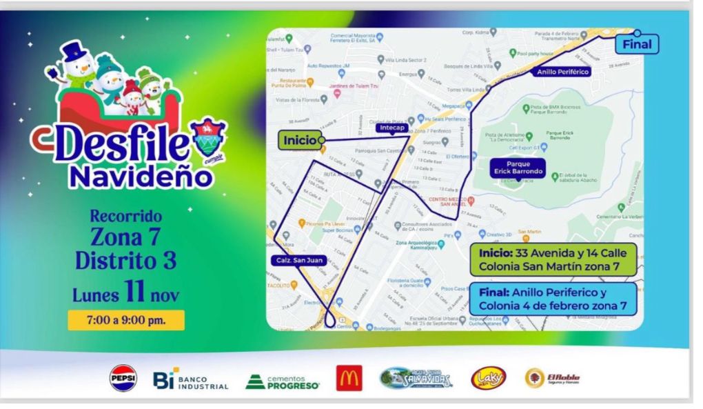 El desfile navideño 2024 es una de las actividades populares de fin de año en Guatemala