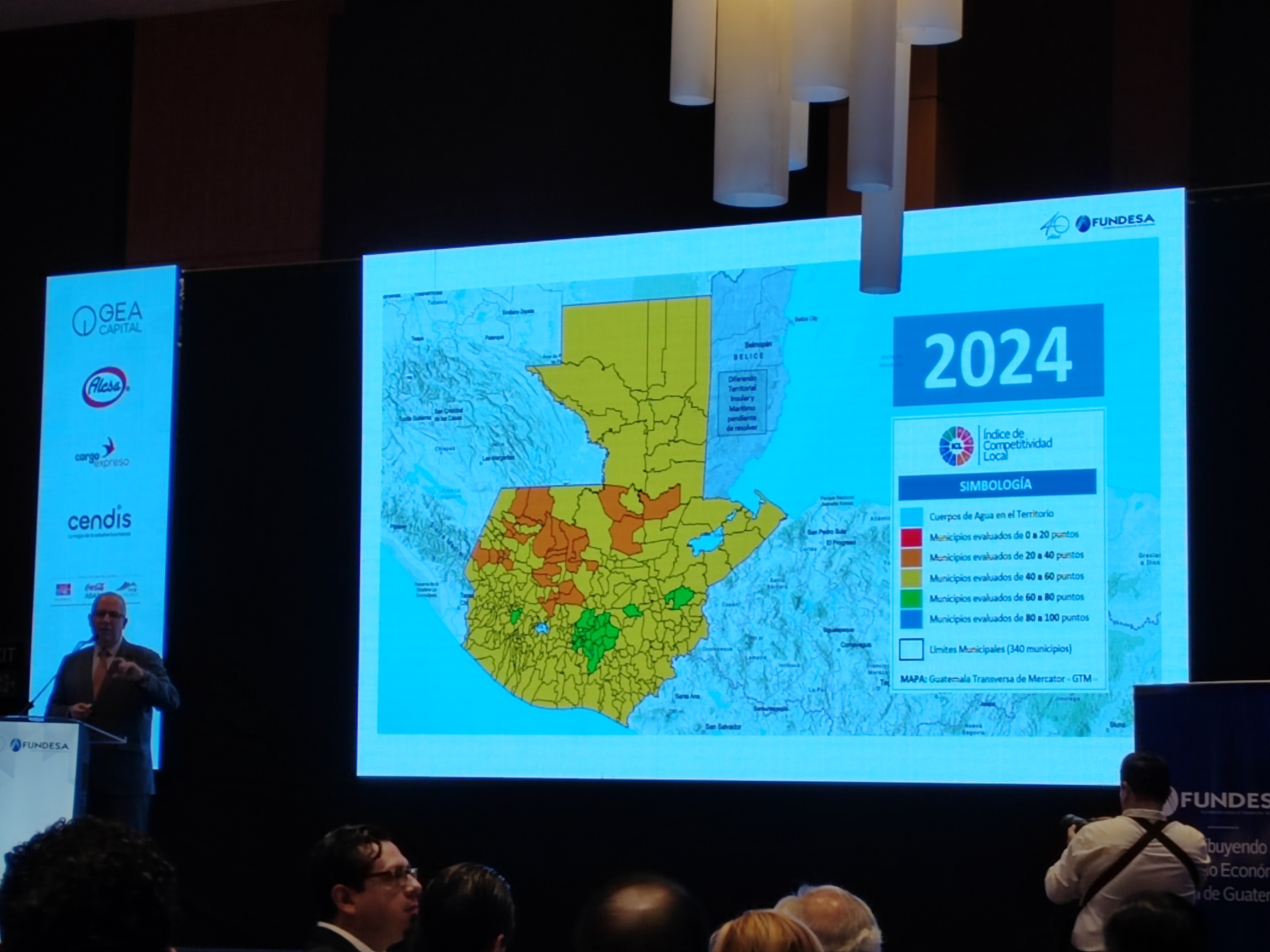 Índice de Competitividad Local 2024 Fundesa mapa de Guatemala con municipios