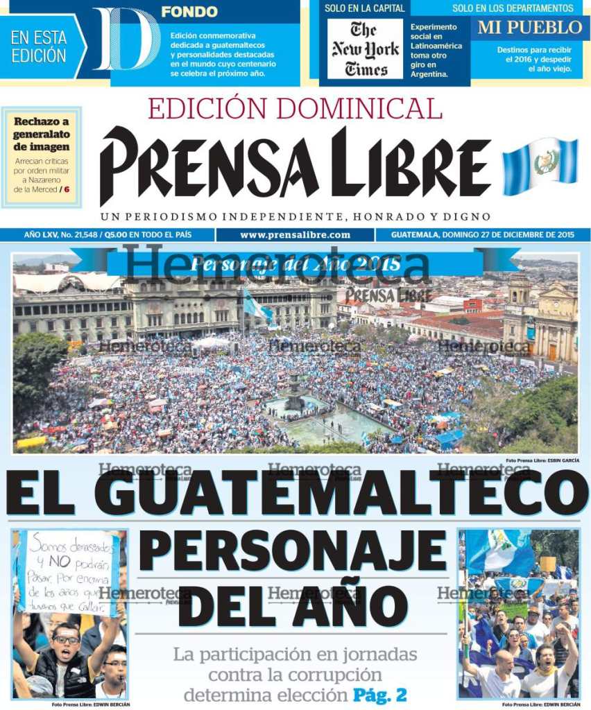 Personaje del Año de Prensa Libre en el 2015