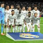 Jugadores del Real Madrid posan antes de un partido de la Champions League.