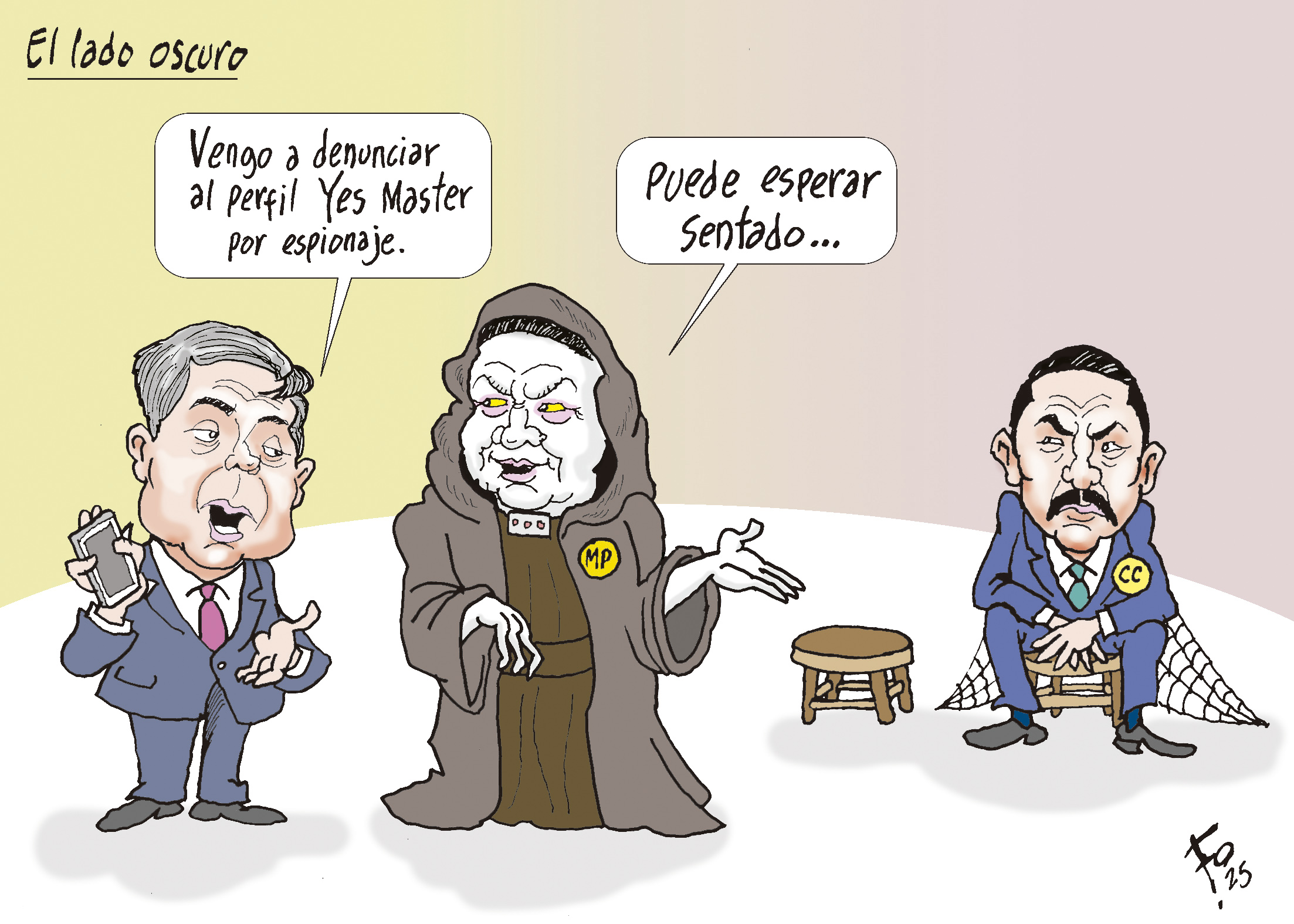 Personajes: Francisco Jiménez, Consuelo Porras y Rony López.