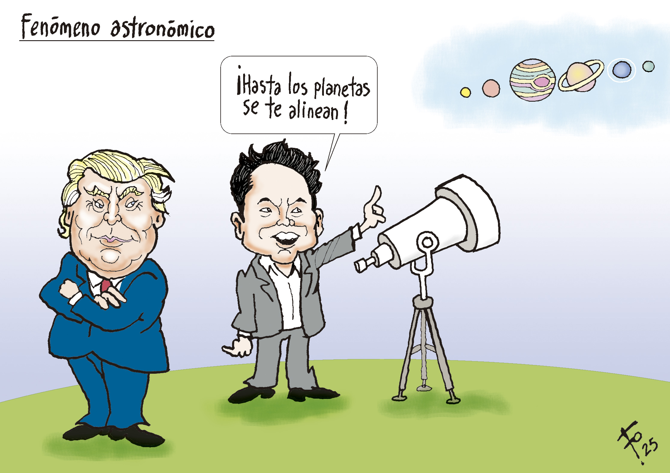 Personajes: Donald Trump y Elon Musk.