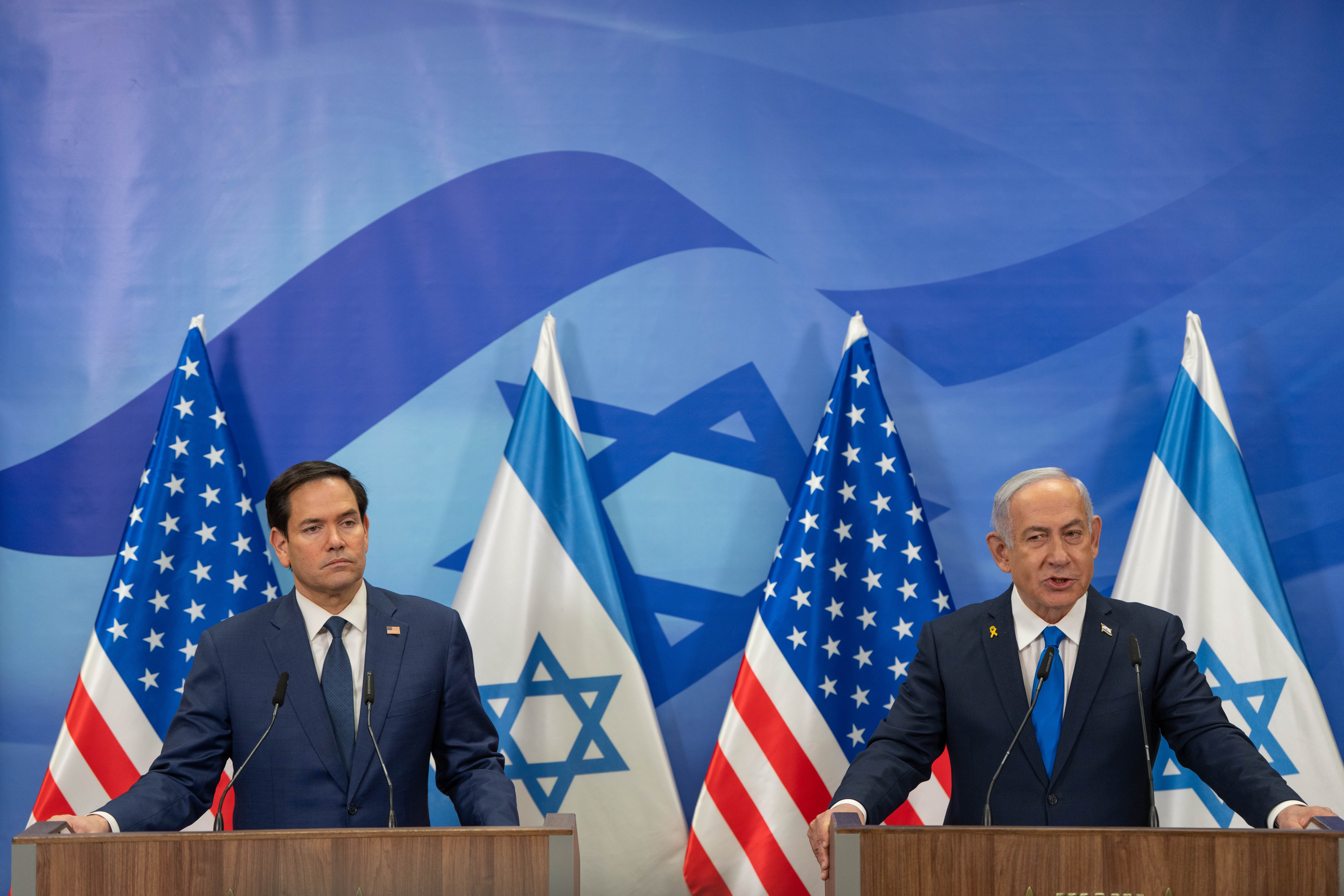 En un comunicado conjunto por el encuentro entre Netanyahu y el secretario de Estado de EE.UU., Marco Rubio, el israelí aseguró que Trump y él comparten una estrategia. Fotografía: EFE.