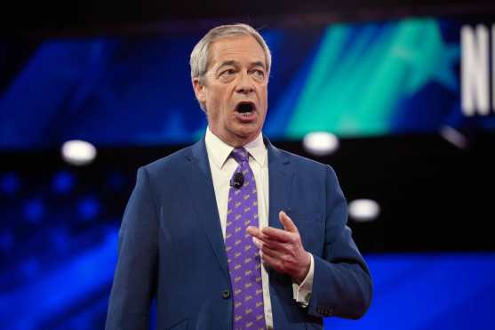 OXON HILL, MARYLAND - FEBRUARY 20: Member of Parliament of the United Kingdom Nigel Farage speaks at the Conservative Political Action Conference (CPAC) at the Gaylord National Resort Hotel And Convention Center on February 20, 2025 in Oxon Hill, Maryland. The annual four-day gathering brings together conservative U.S. lawmakers, international leaders, media personalities and businessmen to discuss and champion conservative ideas.   Andrew Harnik/Getty Images/AFP (Photo by Andrew Harnik / GETTY IMAGES NORTH AMERICA / Getty Images via AFP)