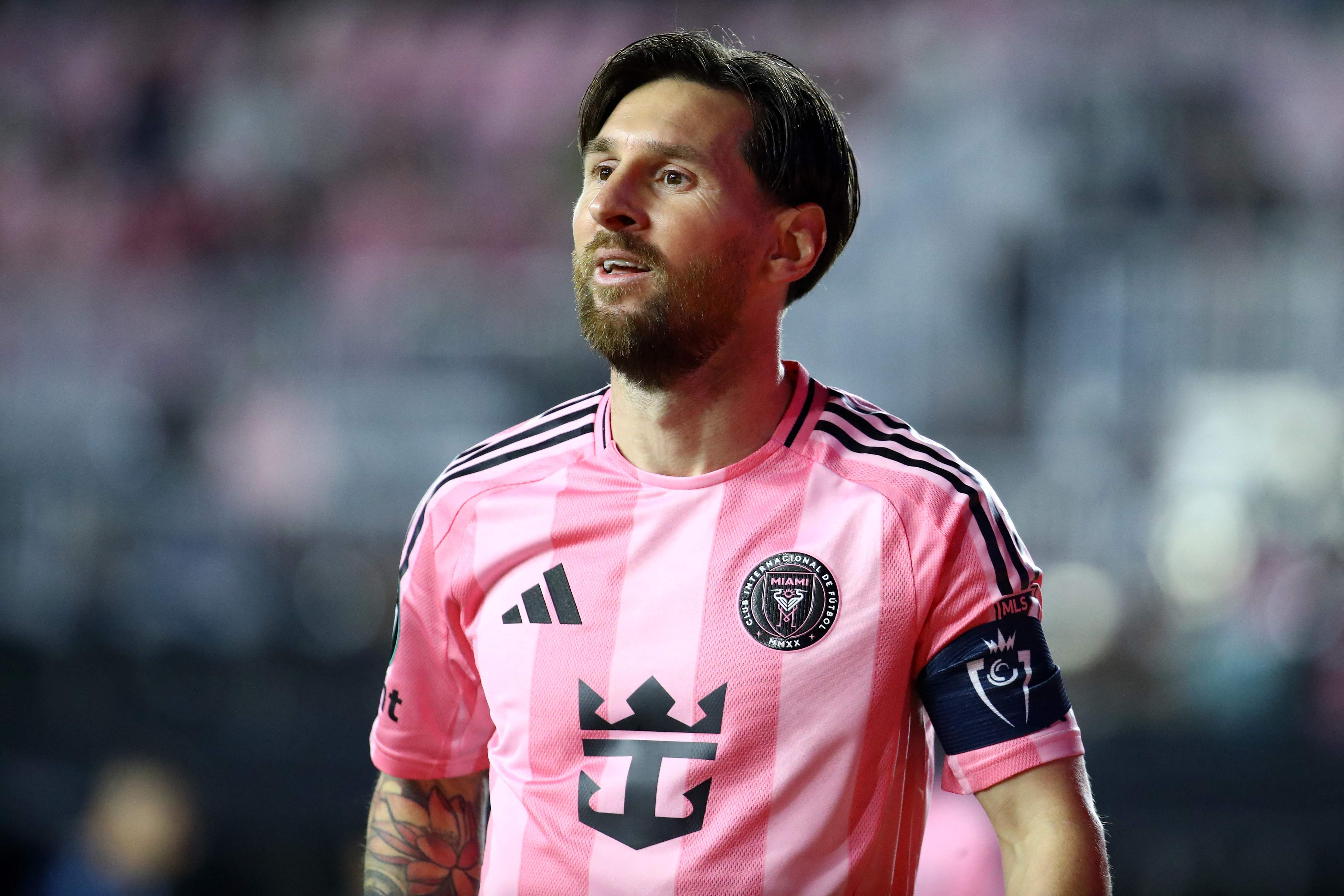Lionel Messi del Inter Miami durante un partido en el Chase Stadium de Fort