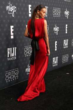 US actress Zoe Saldana attends the 30th Annual Critics Choice Awards at Barker Hangar in Santa Monica, California, on February 7, 2025. (Photo by Michael Tran / AFP)